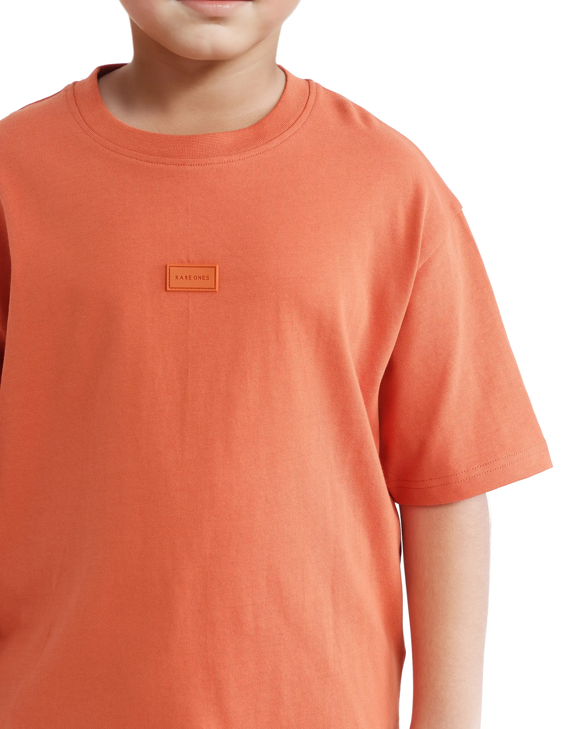 Rare Ones Kids Cato-K Orange Cotton Half Sleeve Slip-On Printed Boxy Fit T-Shirt - Image 7