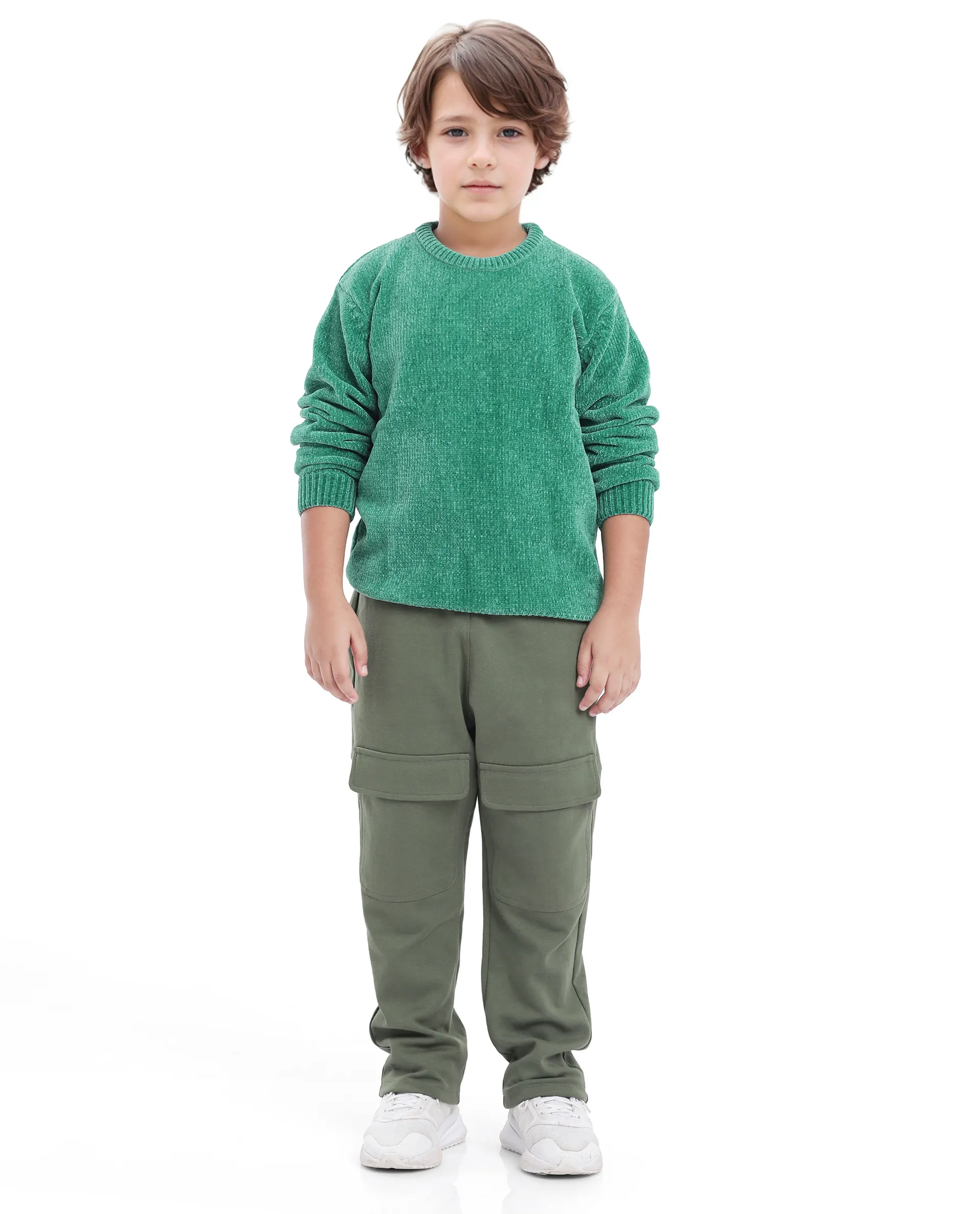 Rare Ones Kids Chenli Light Green Full Sleeve Solid Regular Fit Sweater - Image 3