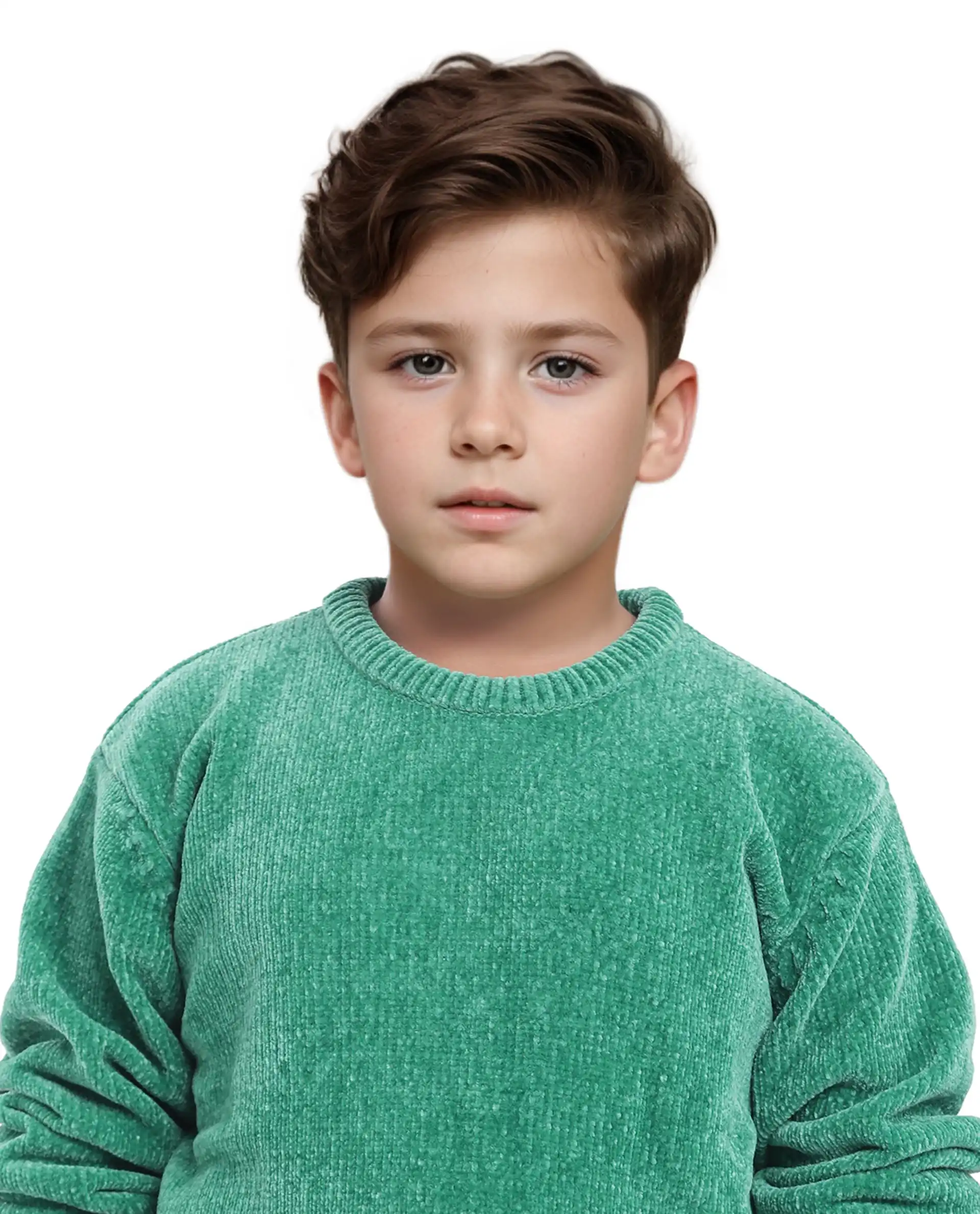 Rare Ones Kids Chenli Light Green Full Sleeve Solid Regular Fit Sweater - Image 4