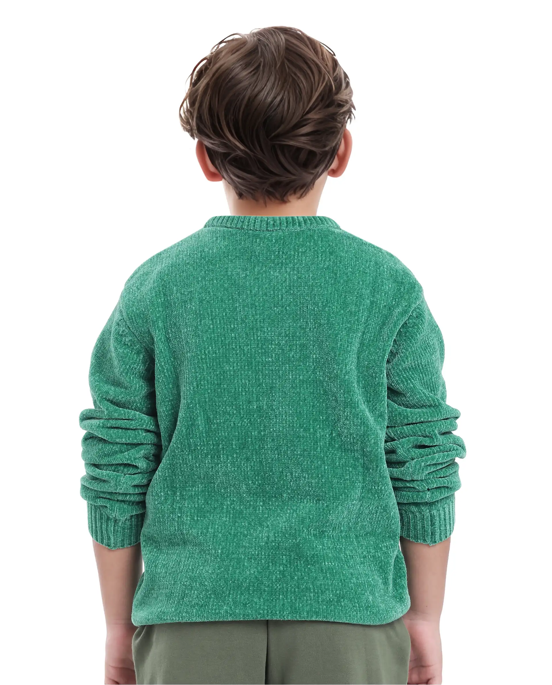 Rare Ones Kids Chenli Light Green Full Sleeve Solid Regular Fit Sweater - Image 9