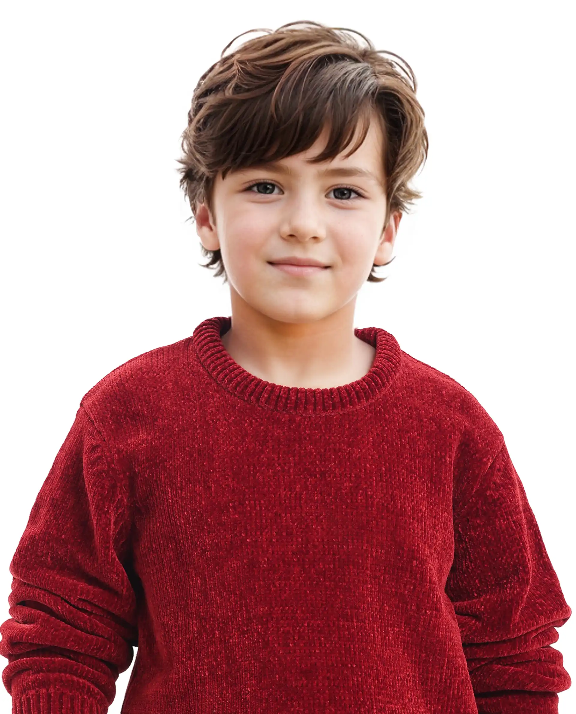 Rare Ones Kids Chenli Red Full Sleeve Solid Regular Fit Sweater - Image 4