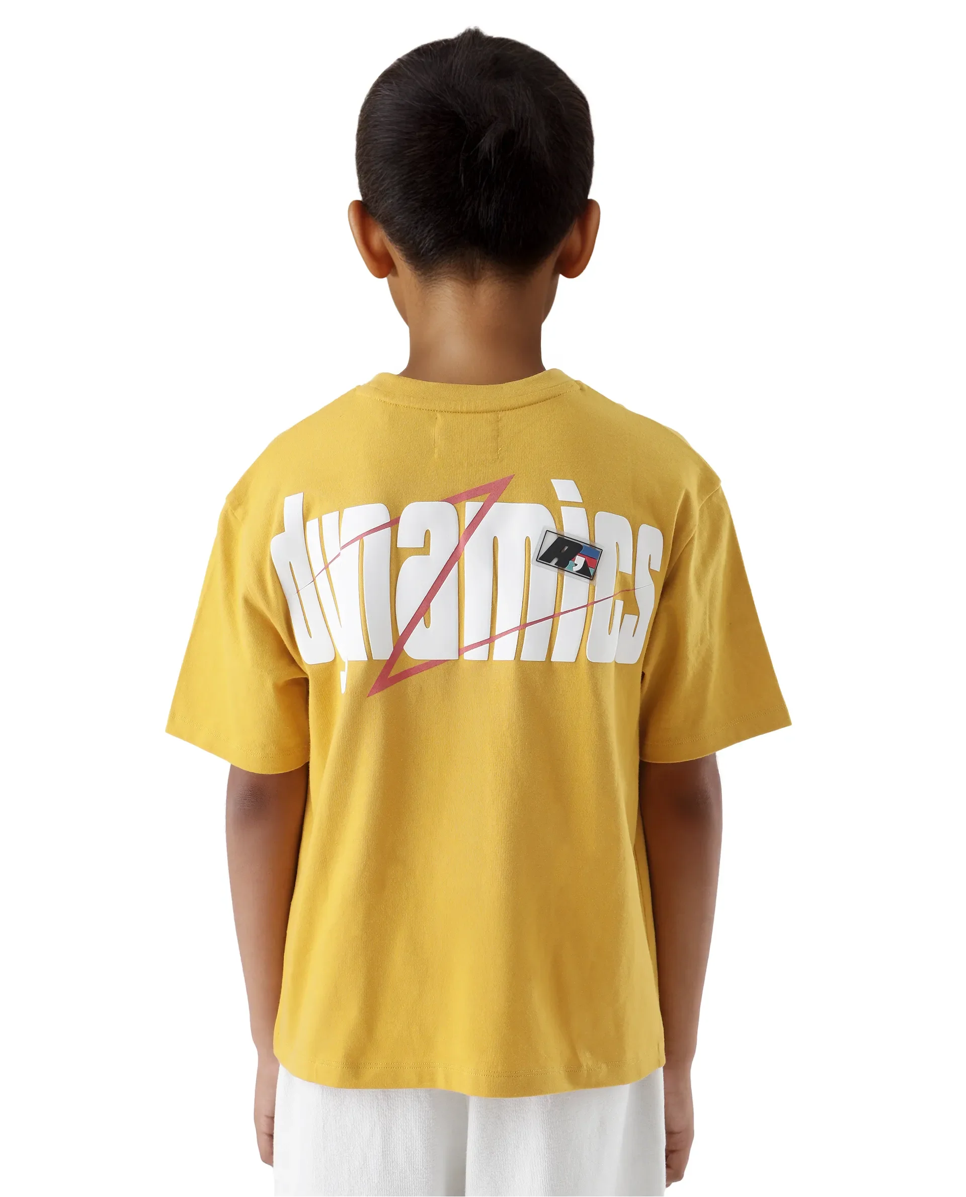 Rare Ones Kids Chile-K Yellow Cotton Graphic Print Slip-On Oversized Fit T-Shirt - Image 7