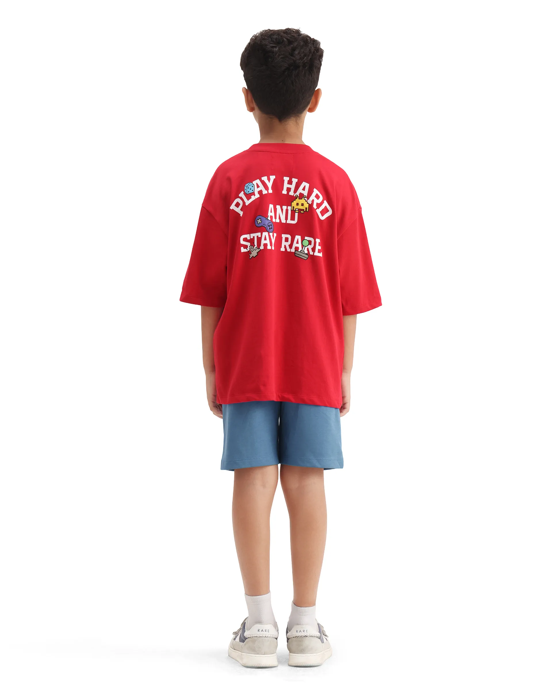 Rare Ones Kids Clas Blue Cotton Solid Button & Zip Closure Regular Fit Shorts - Image 9