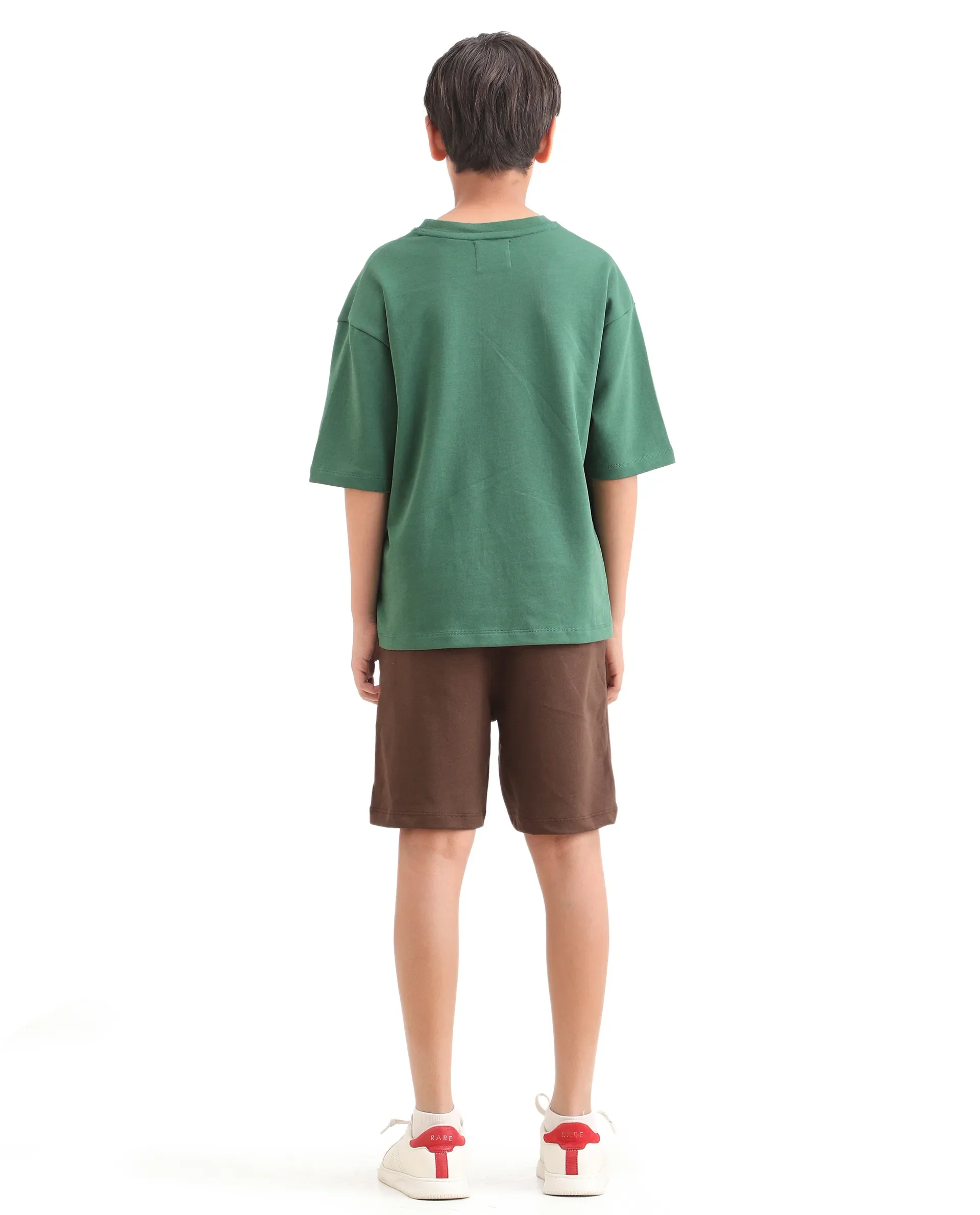 Rare Ones Kids Clas Dark Brown Cotton Solid Button & Zip Closure Regular Fit Shorts - Image 8