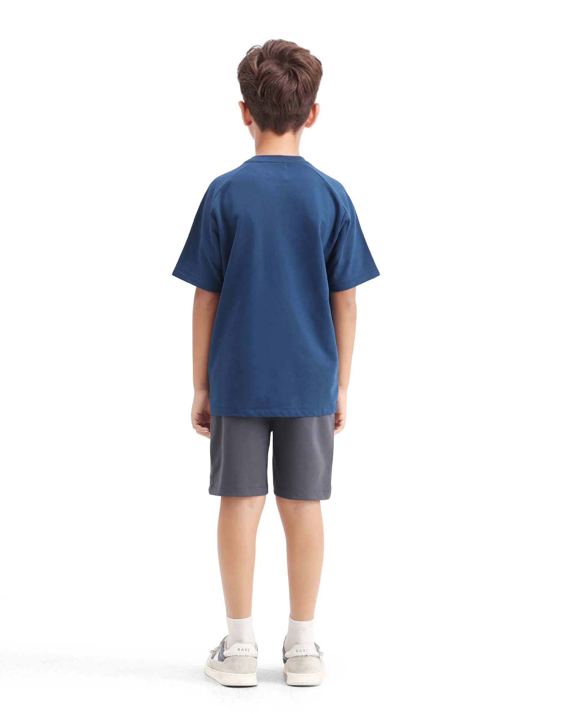 Rare Ones Kids Clas Dusky Grey Cotton Solid Button & Zip Closure Regular Fit Shorts - Image 8