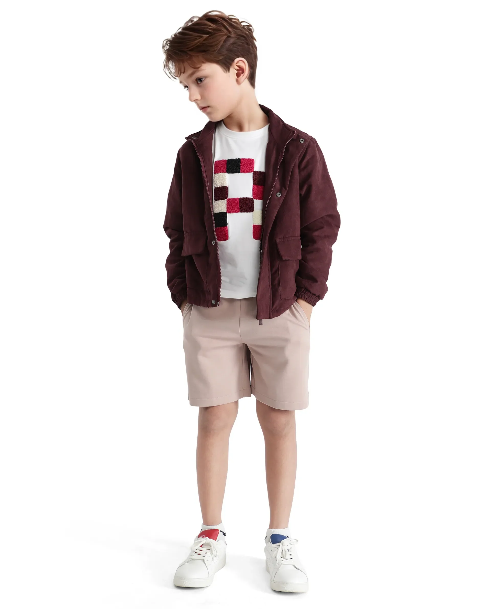 Rare Ones Kids Clon Dusky Peach Cotton Drawstring Closure Regular Solid Shorts - Image 2