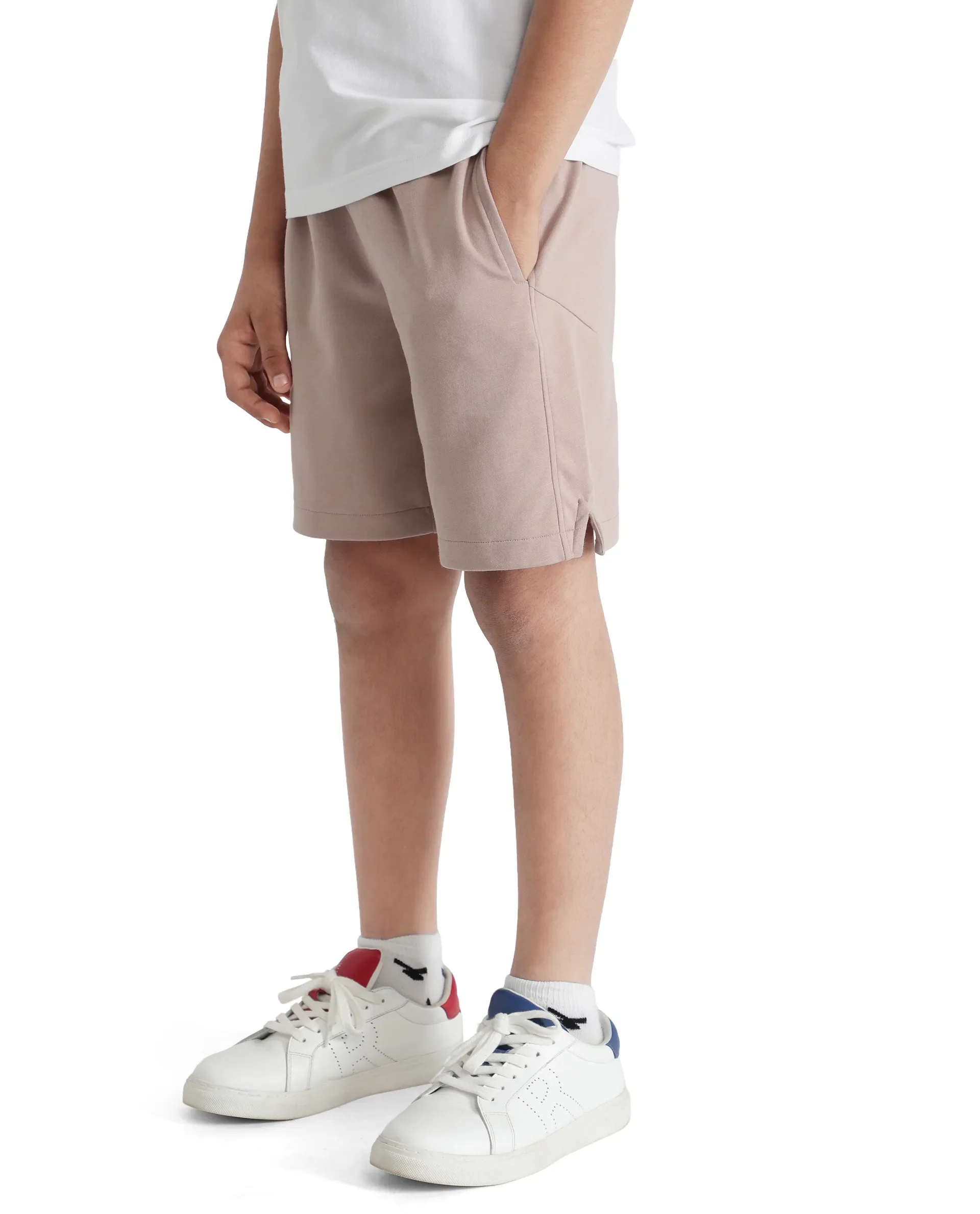 Rare Ones Kids Clon Dusky Peach Cotton Drawstring Closure Regular Solid Shorts - Image 8