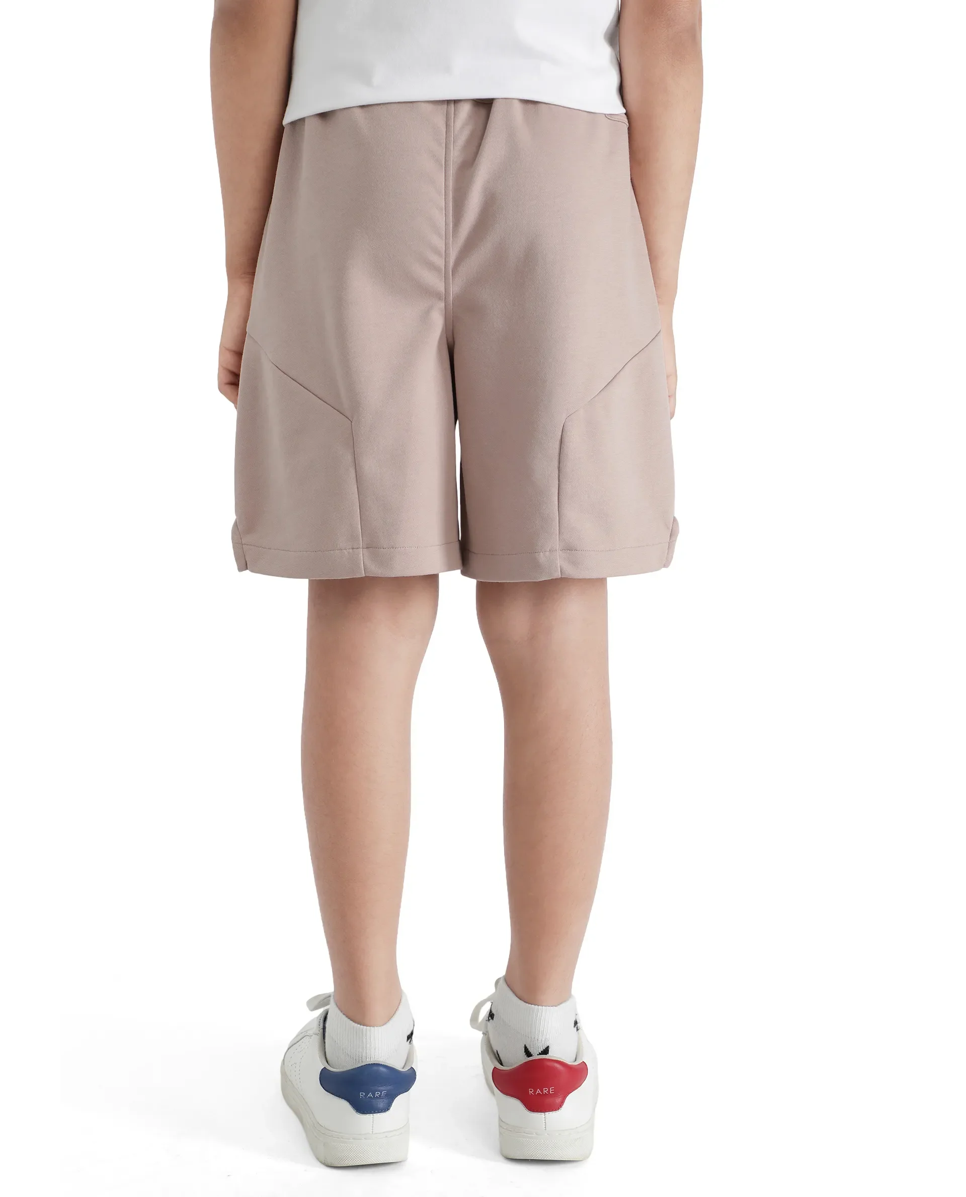 Rare Ones Kids Clon Dusky Peach Cotton Drawstring Closure Regular Solid Shorts - Image 9