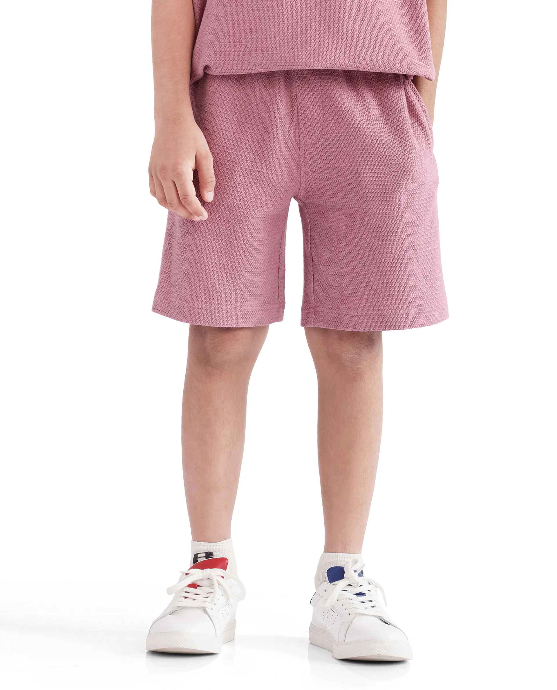 Rare Ones Kids Cole Dusky Pink Cotton Solid Shorts - Image 3