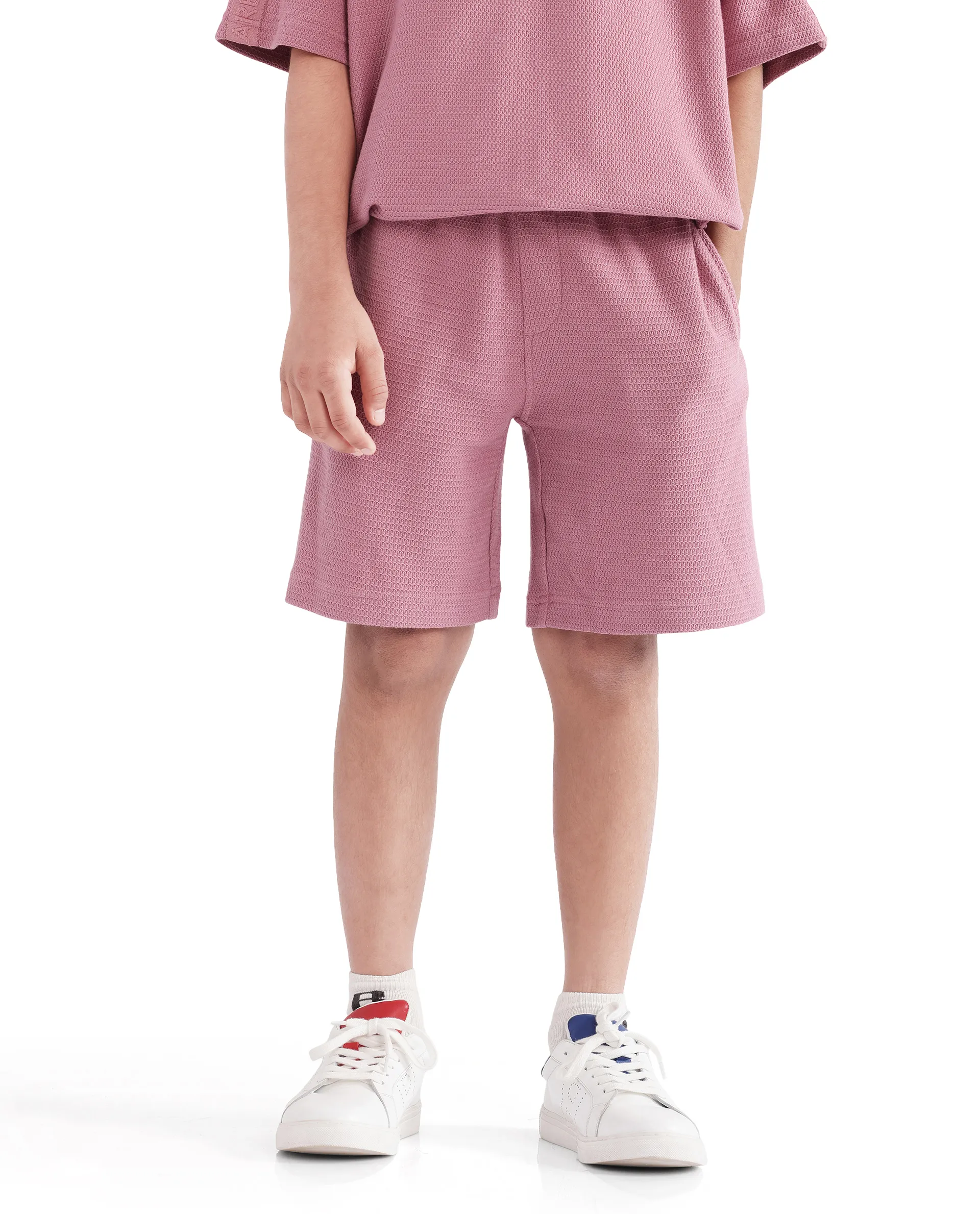 Rare Ones Kids Cole Dusky Pink Cotton Solid Shorts - Image 6