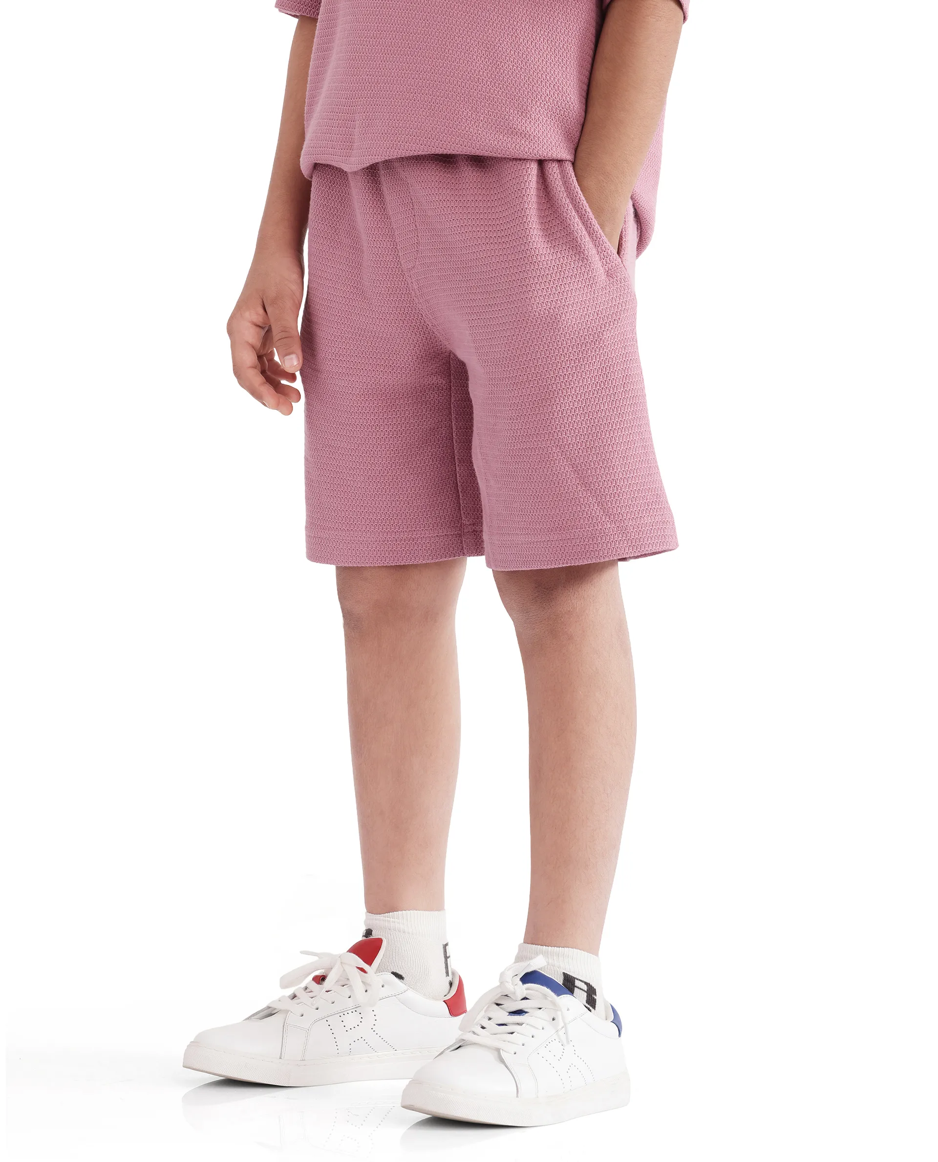 Rare Ones Kids Cole Dusky Pink Cotton Solid Shorts - Image 7