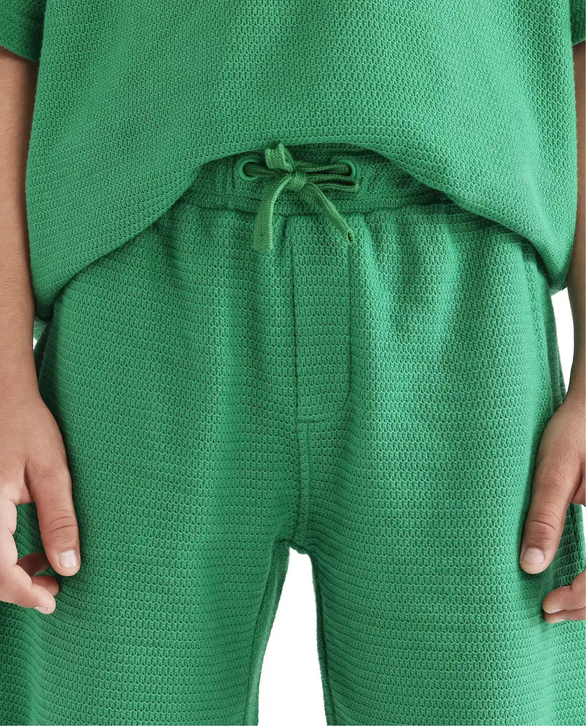 Rare Ones Kids Cole Green Cotton Solid Shorts - Image 4