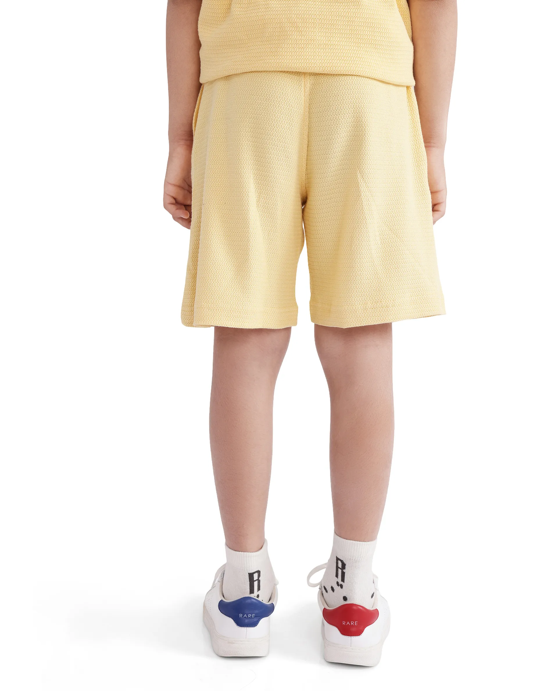 Rare Ones Kids Cole Pastel Yellow Cotton Solid Shorts - Image 8