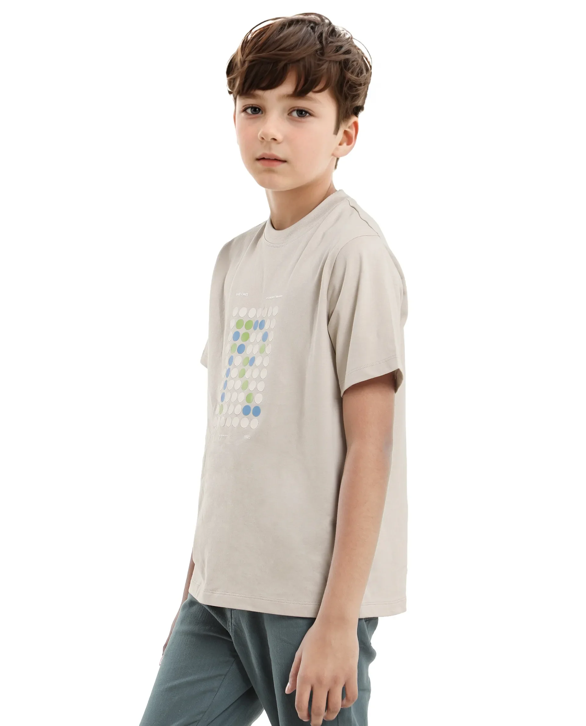 Rare Ones Kids Colos-K Light Beige Cotton Printed Slip-On Regular Fit T-Shirt - Image 6