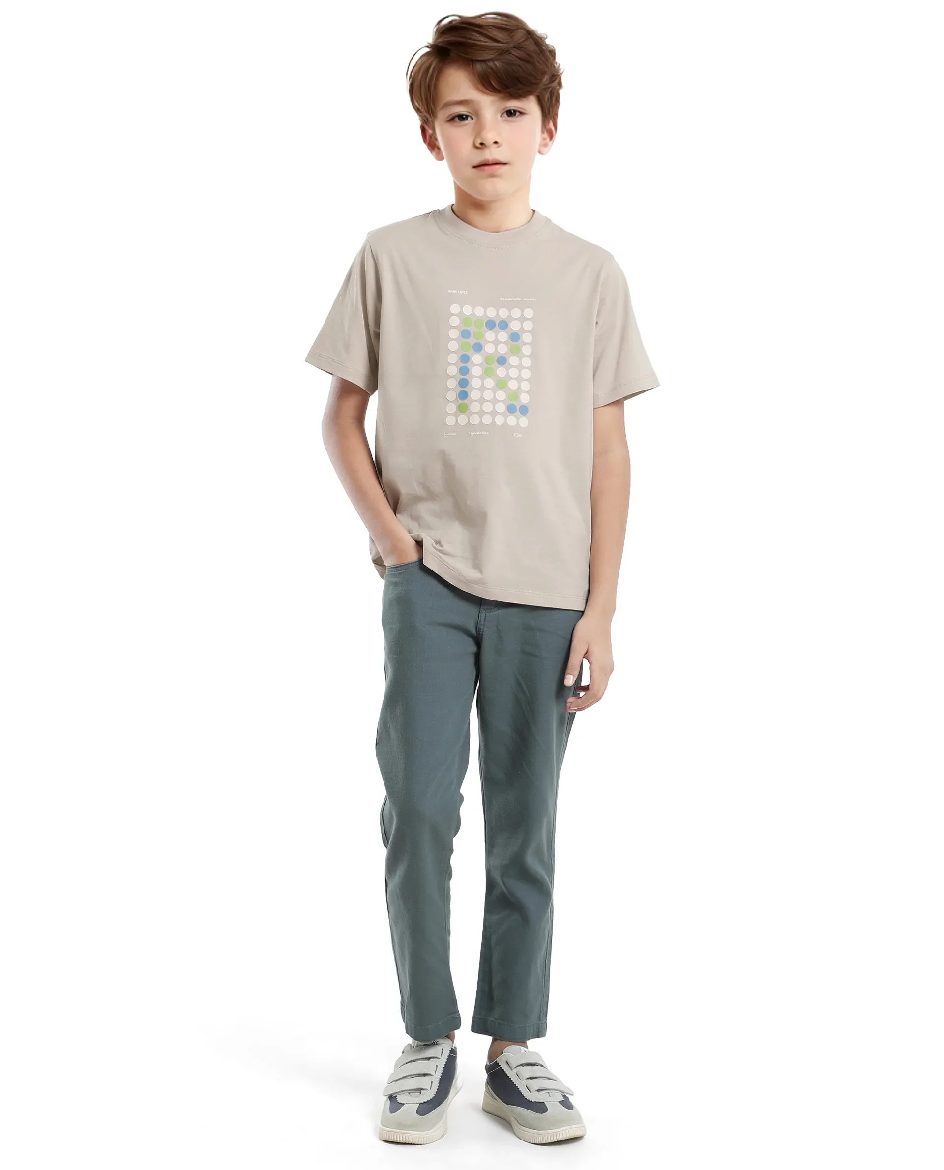 Rare Ones Kids Colos-K Light Beige Cotton Printed Slip-On Regular Fit T-Shirt - Image 8