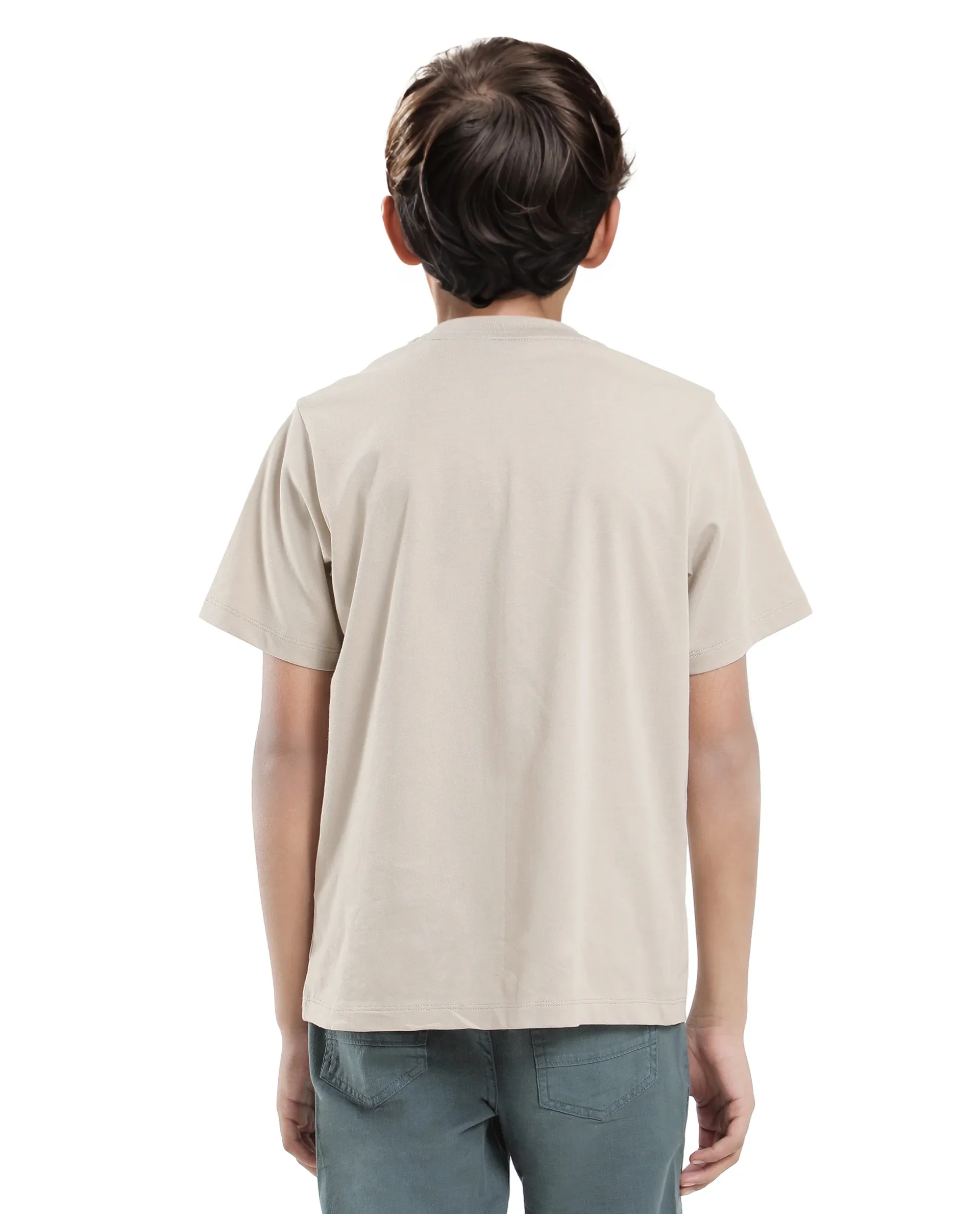 Rare Ones Kids Colos-K Light Beige Cotton Printed Slip-On Regular Fit T-Shirt - Image 9