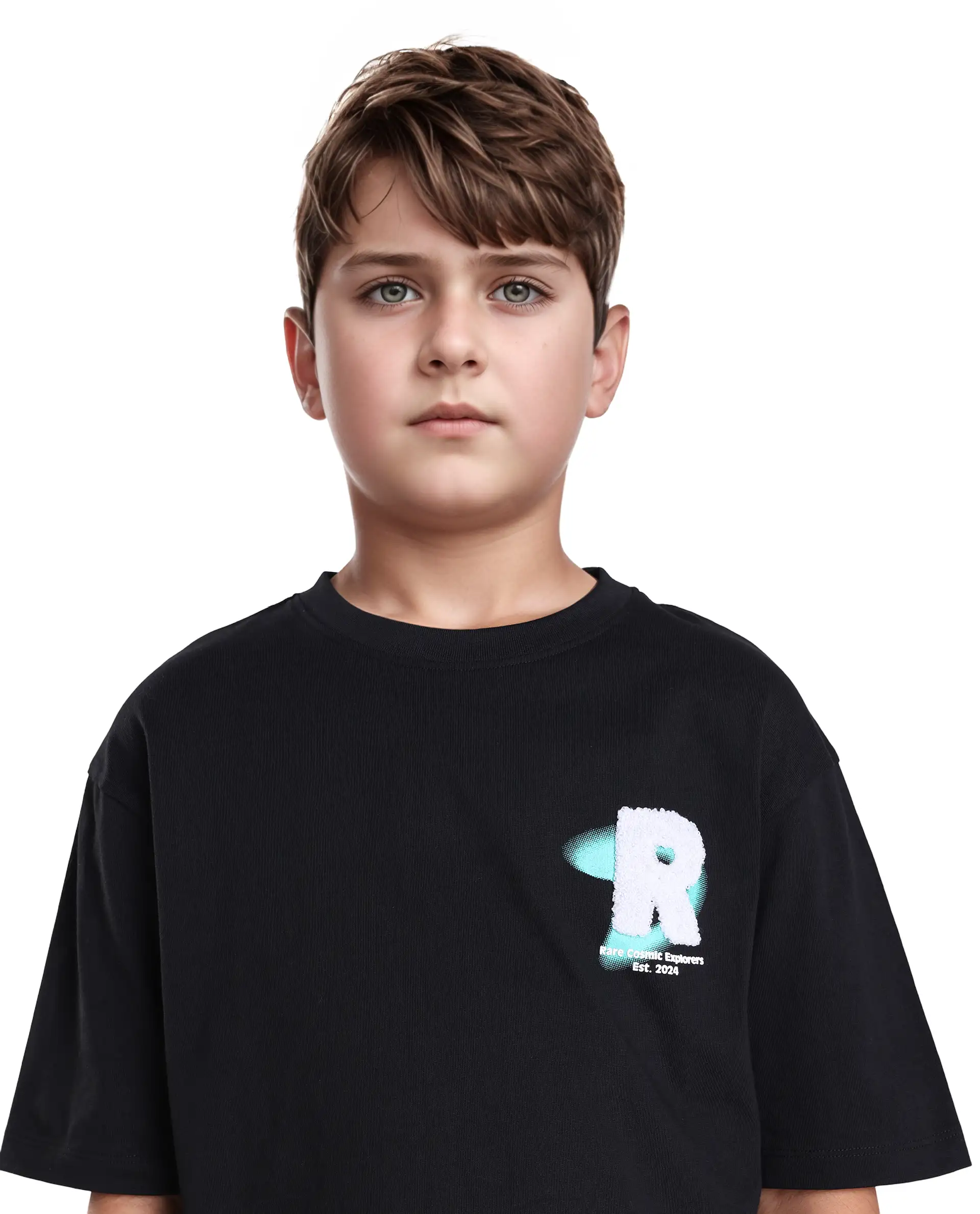 Rare Ones Kids Comet Black Cotton Printed Slip-On Oversized Fit T-Shirt - Image 4