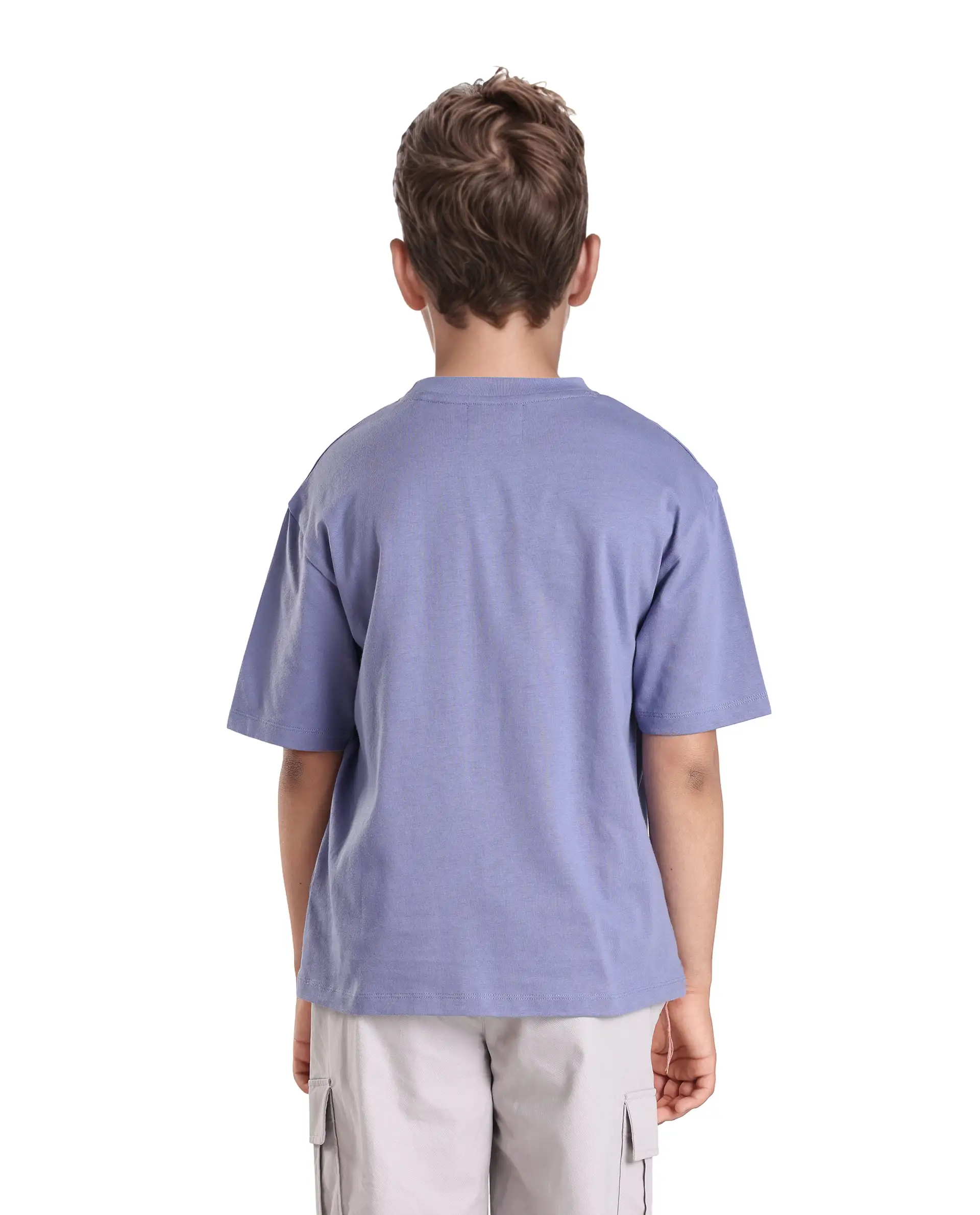 Rare Ones Kids Comet Light Purple Cotton Printed Slip-On Oversized Fit T-Shirt - Image 7