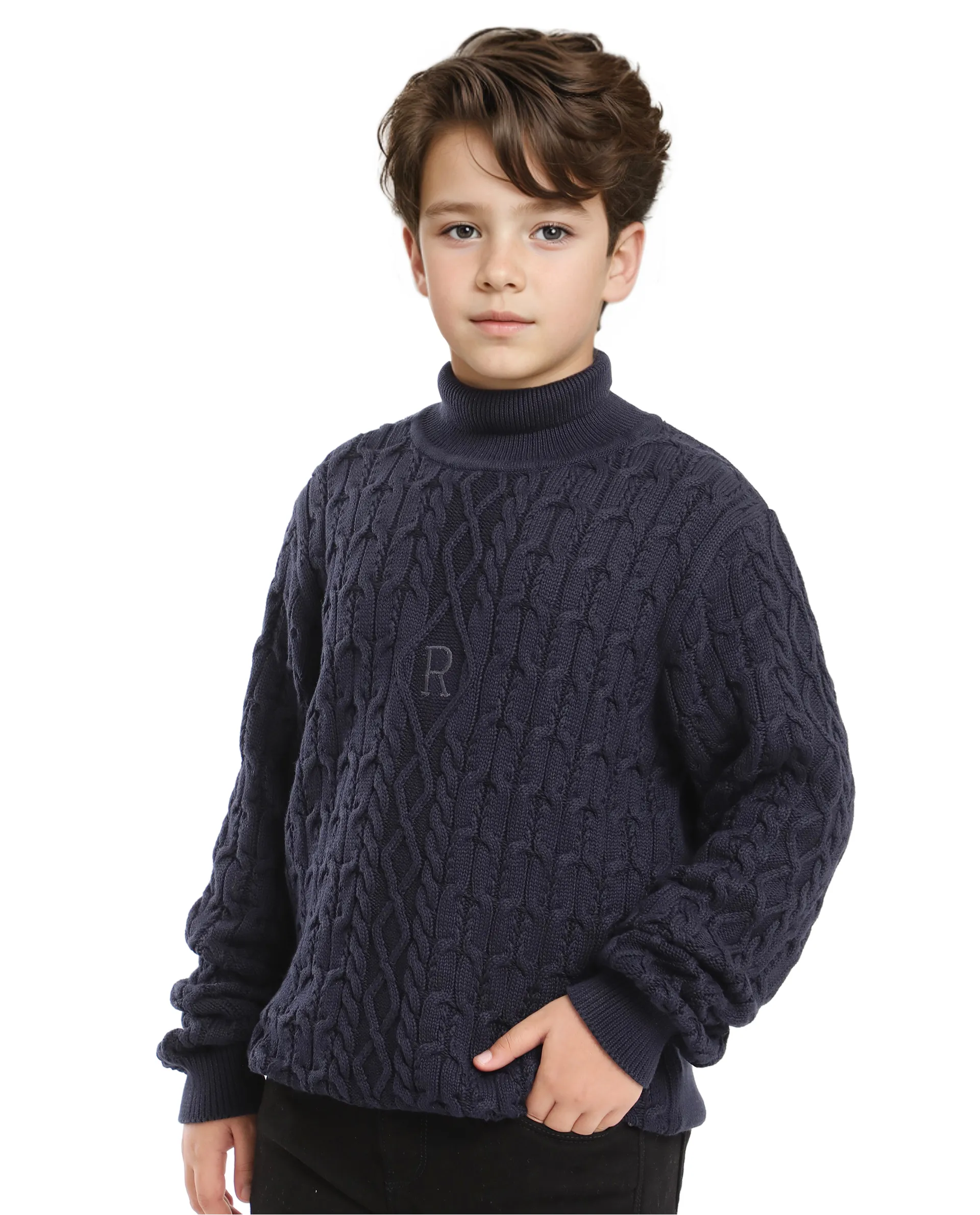Rare Ones Kids Congo Navy Full Sleeve Jacquard Sweater - Image 7