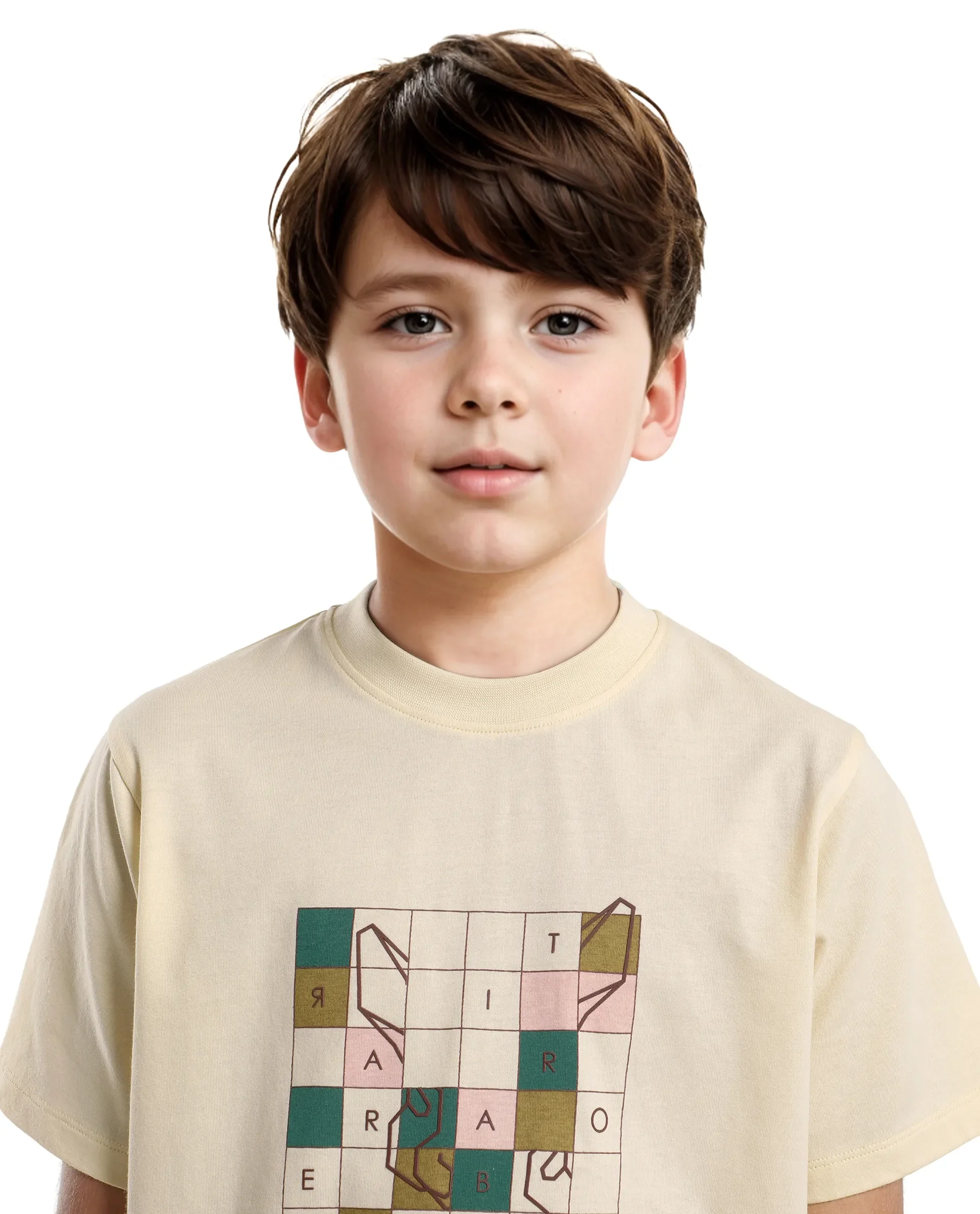 Rare Ones Kids Cove-K Pastel Yellow Cotton Printed Slip-On Regular Fit T-Shirt - Image 3