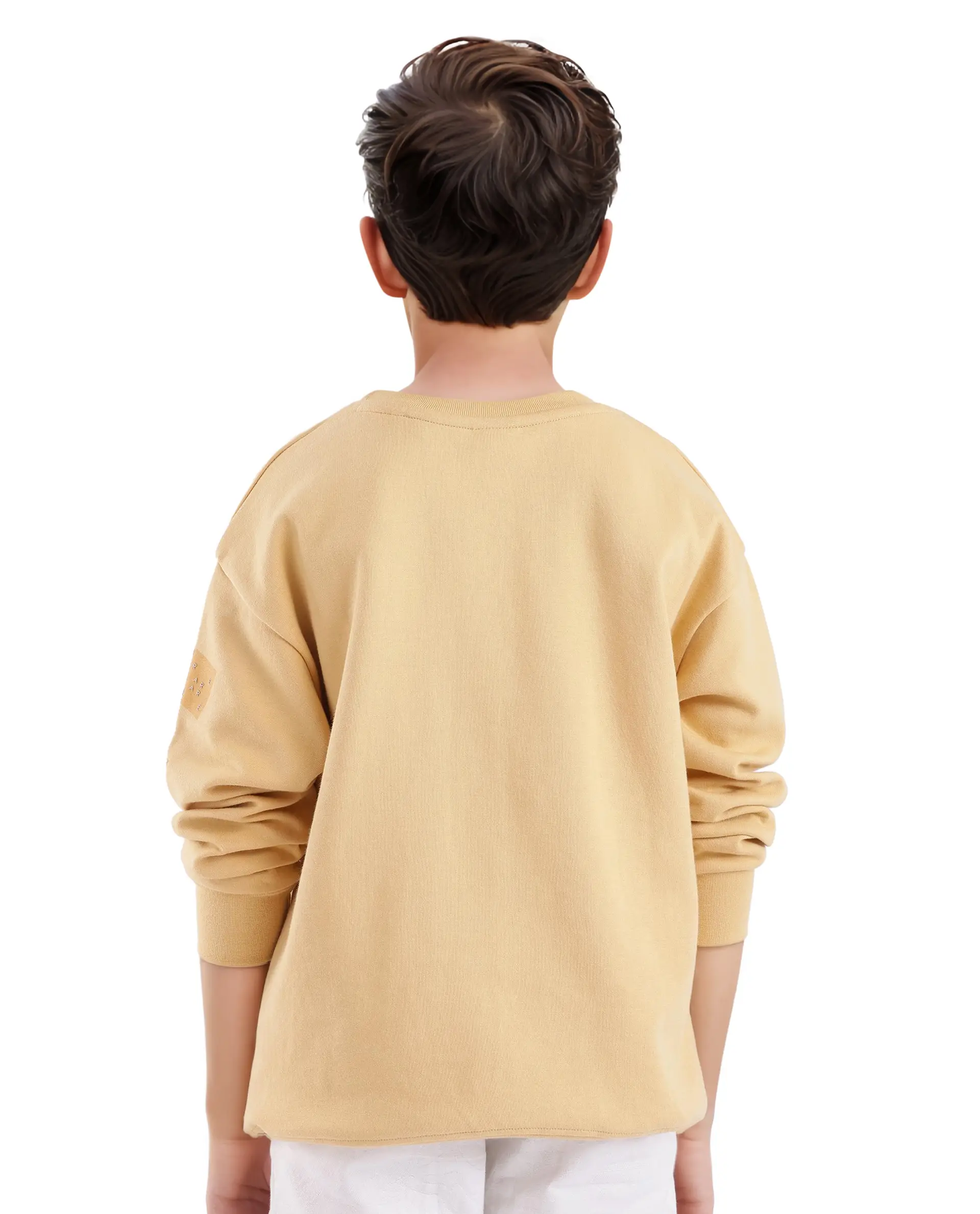 Rare Ones Kids Cramet Yellow Cotton Full Sleeve Gel With Hd Print Sweatshirt - Image 8