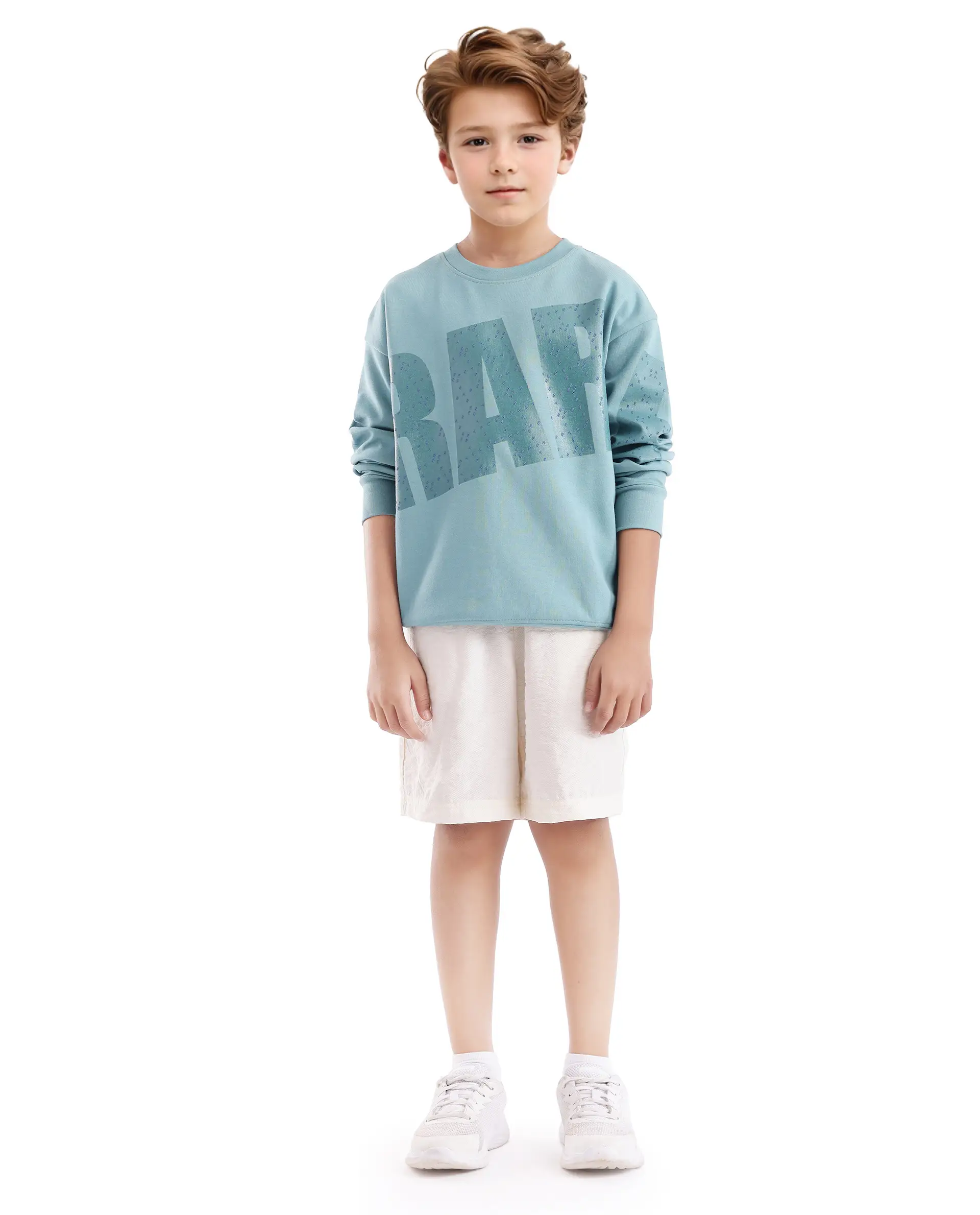 Rare Ones Kids Cramet Turq Cotton Poly Full Sleeve Gel With Hd Print Sweatshirt - Image 2