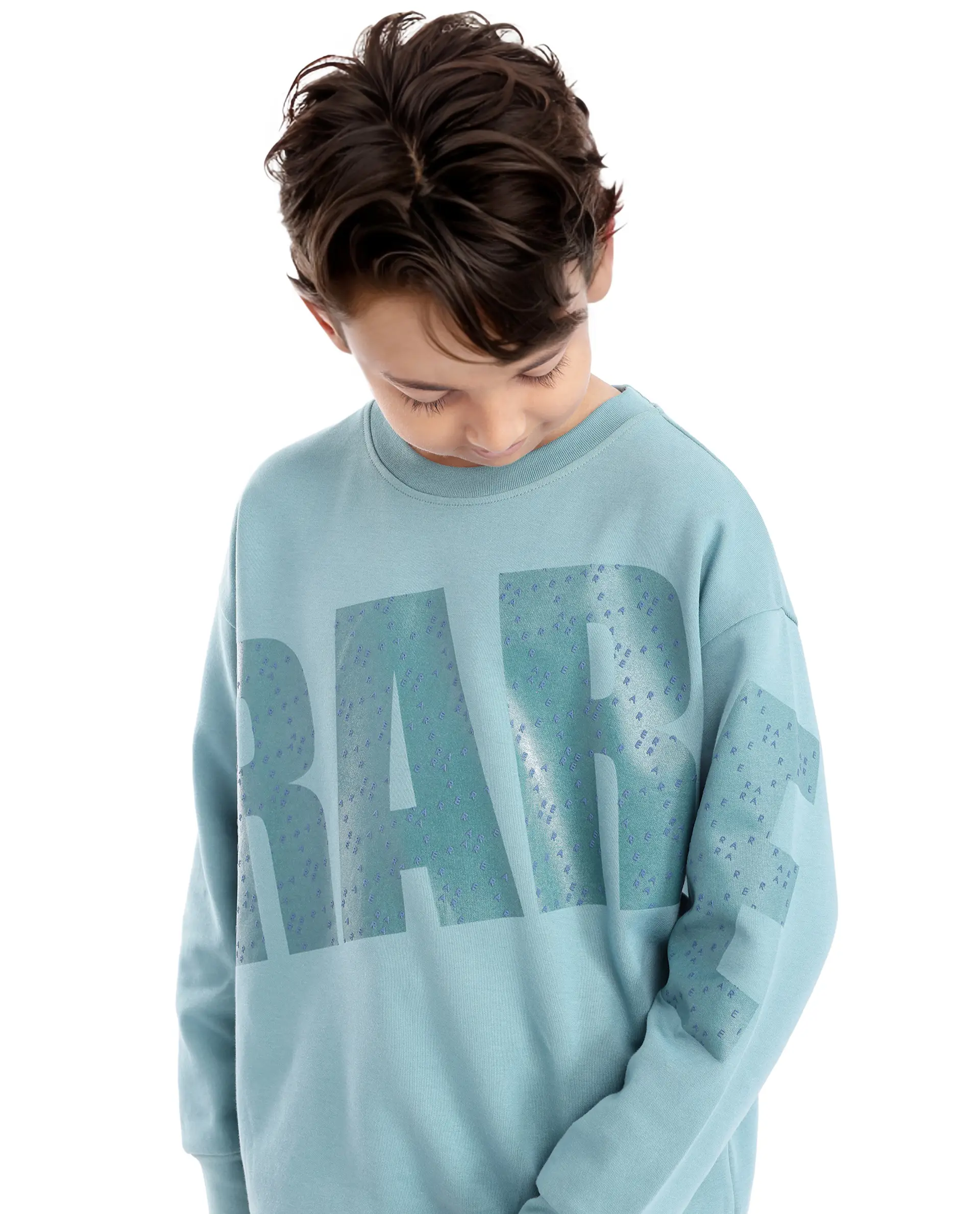 Rare Ones Kids Cramet Turq Cotton Poly Full Sleeve Gel With Hd Print Sweatshirt - Image 3