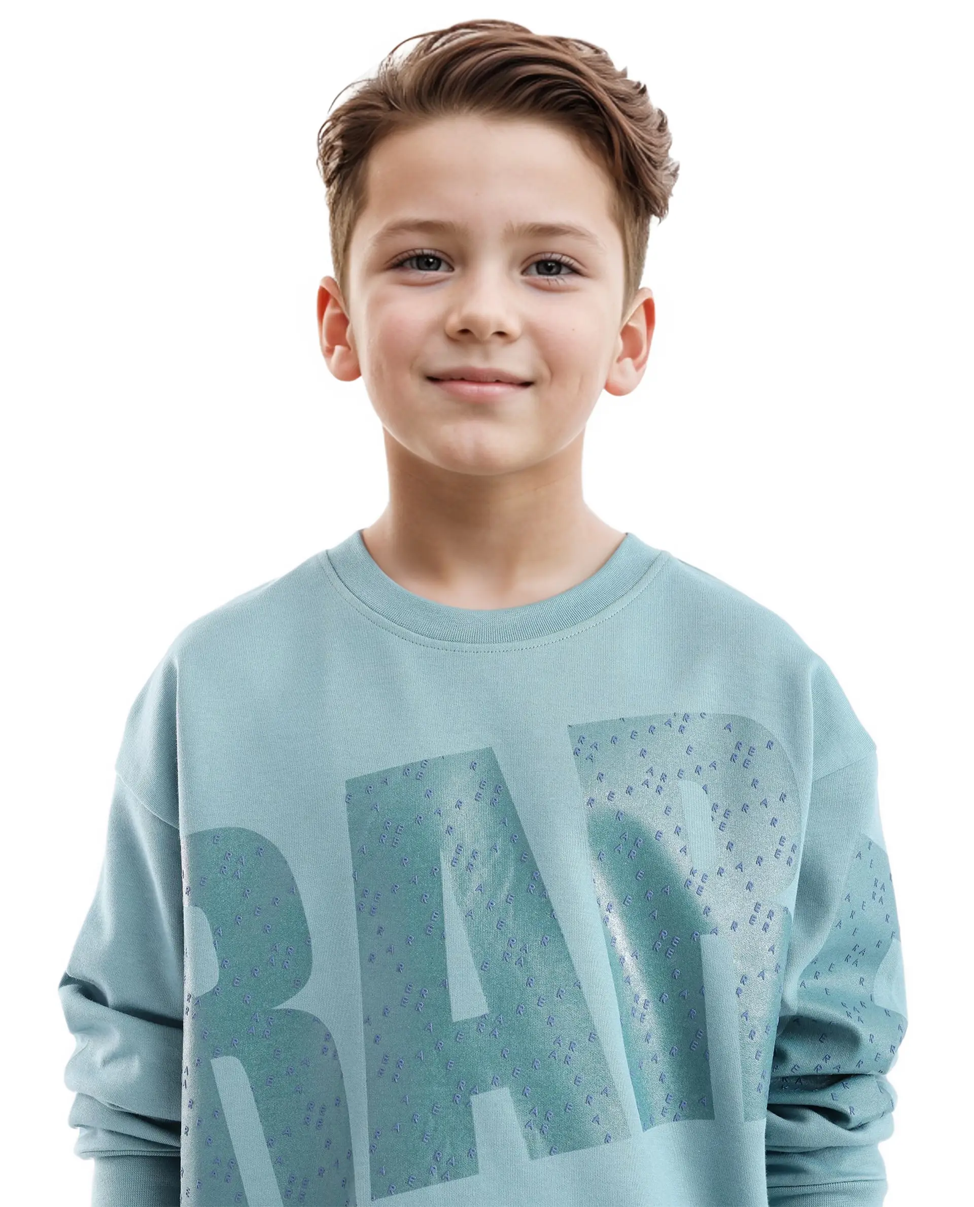 Rare Ones Kids Cramet Turq Cotton Poly Full Sleeve Gel With Hd Print Sweatshirt - Image 5