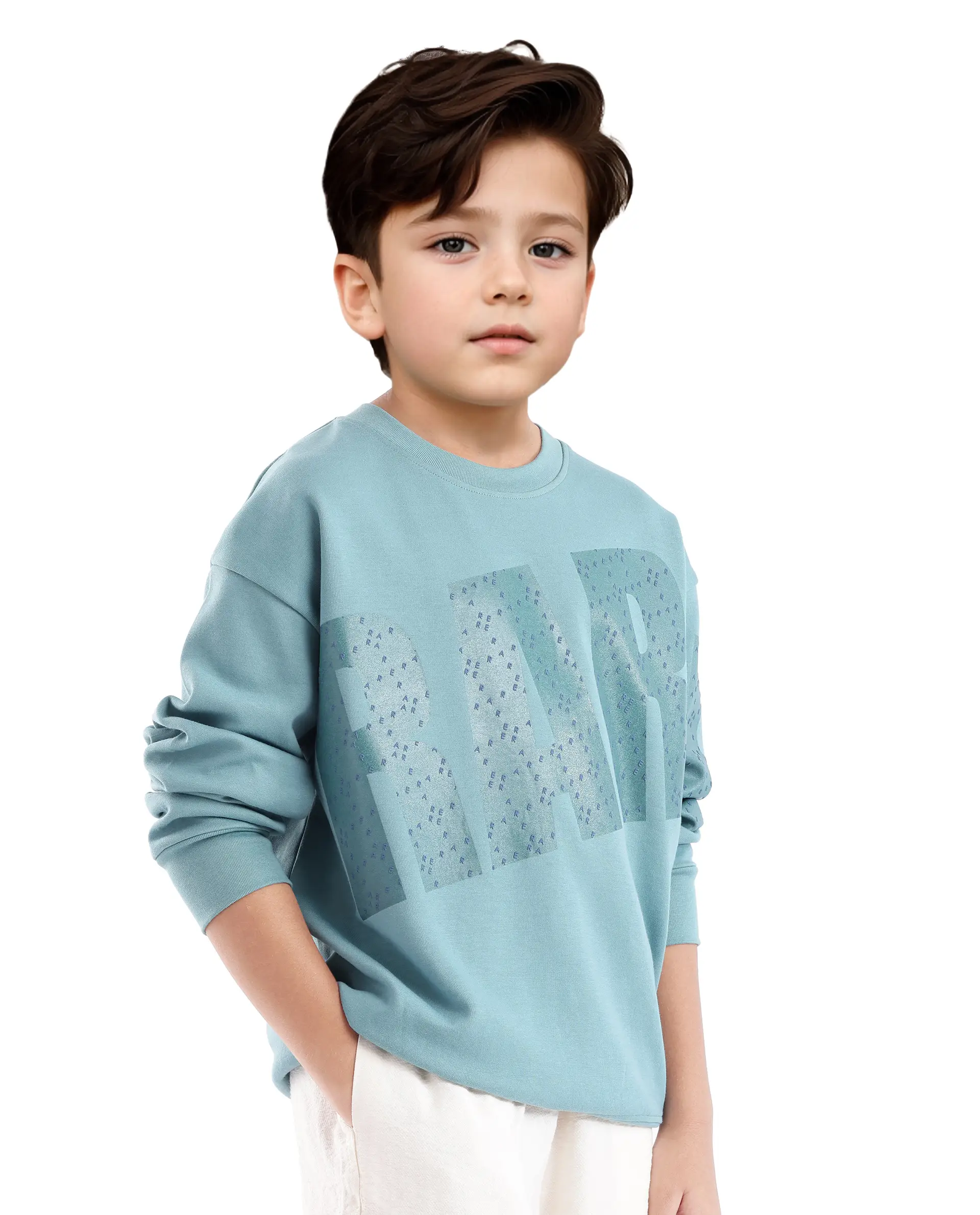Rare Ones Kids Cramet Turq Cotton Poly Full Sleeve Gel With Hd Print Sweatshirt - Image 6