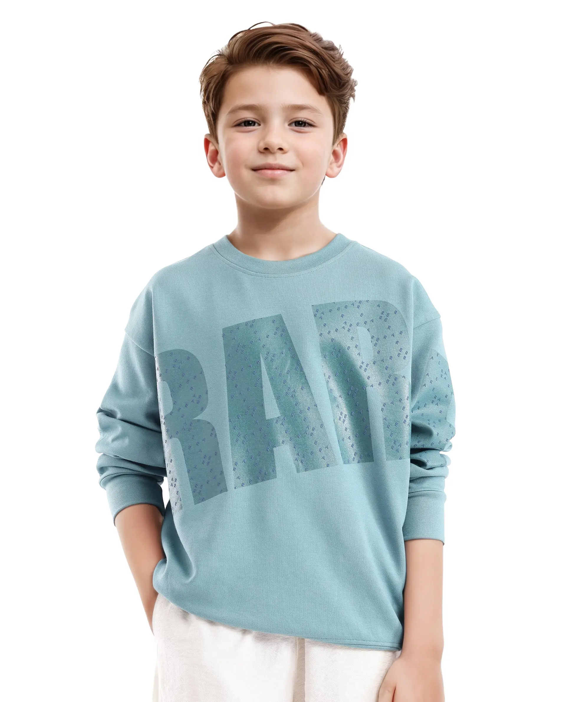 Rare Ones Kids Cramet Turq Cotton Poly Full Sleeve Gel With Hd Print Sweatshirt - Image 8