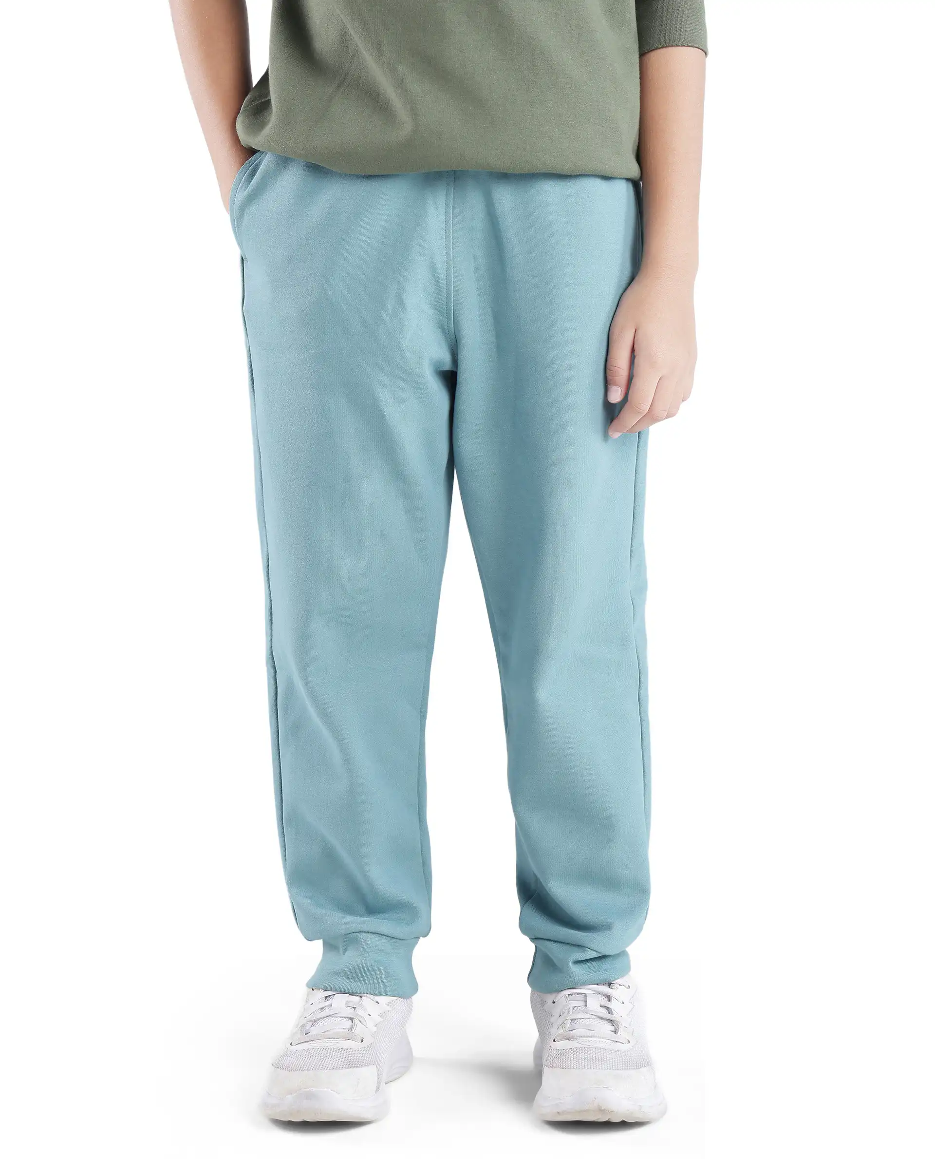 Rare Ones Kids Crat Turq Cotton Poly Solid Trackpant - Image 2