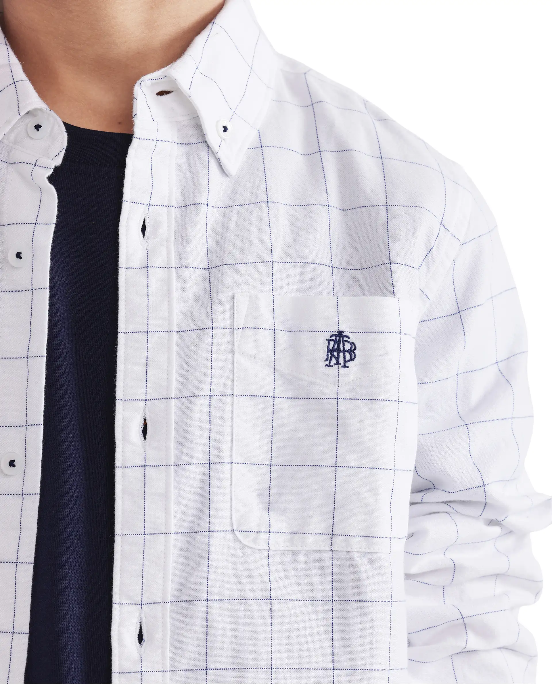 Rare Ones Kids Crew White Cotton Full Sleeves Button Down Collar Regular Fit Checked Shirt - Image 3