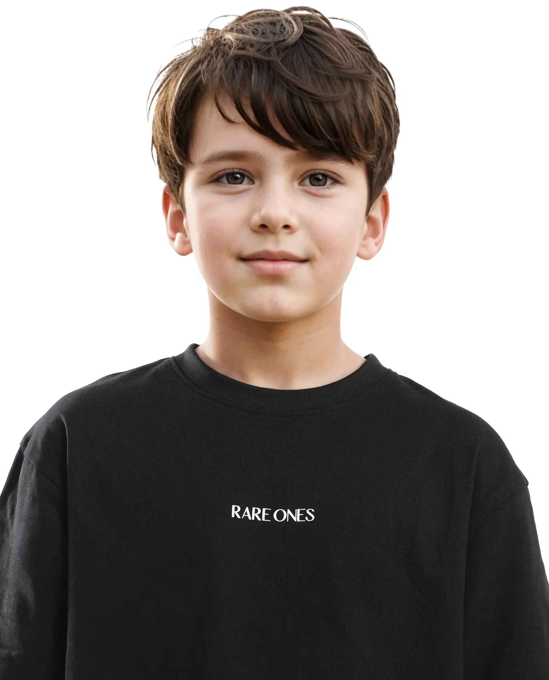 Rare Ones Kids Derion-K Black Cotton Solid Slip-On Oversized Fit T-Shirt - Image 4