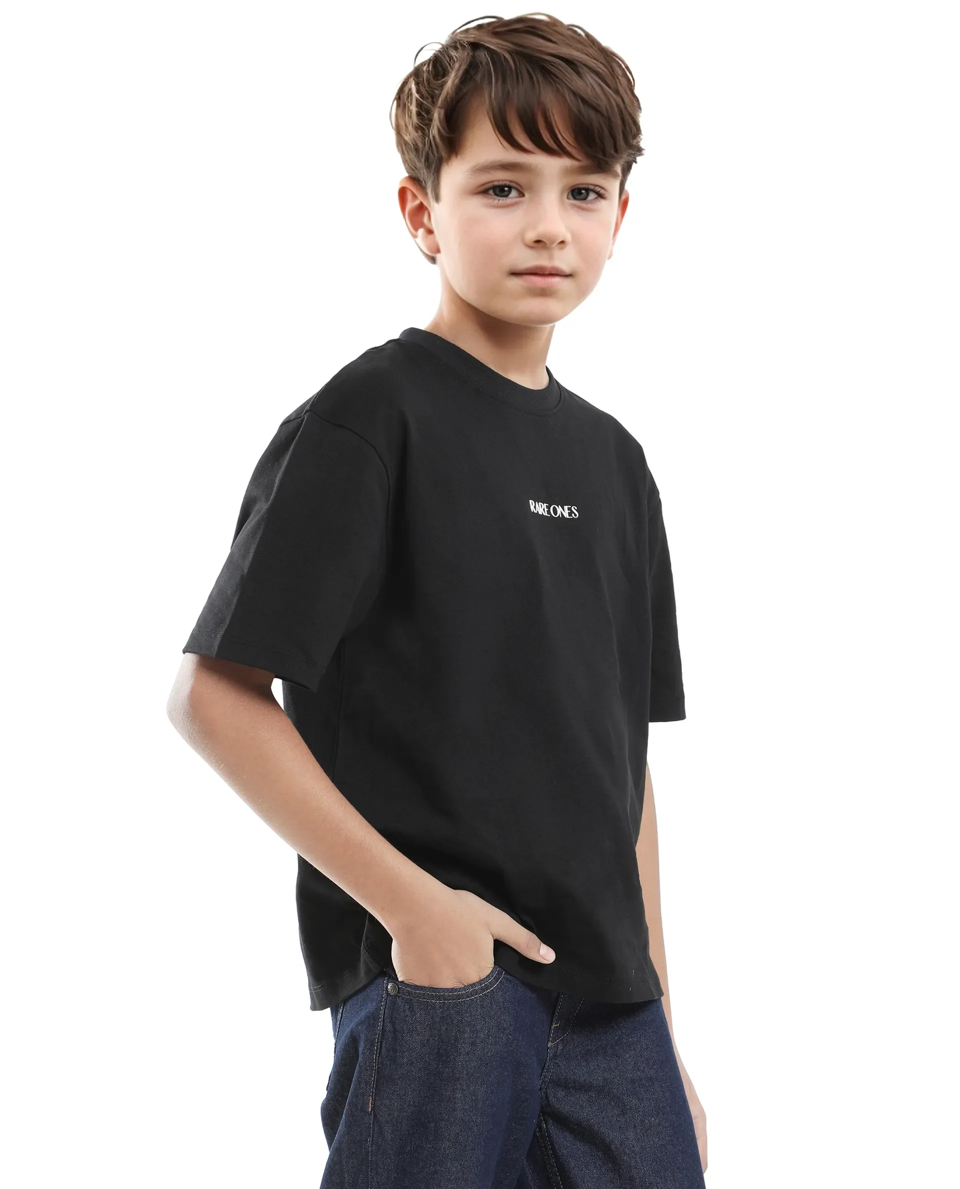 Rare Ones Kids Derion-K Black Cotton Solid Slip-On Oversized Fit T-Shirt - Image 8