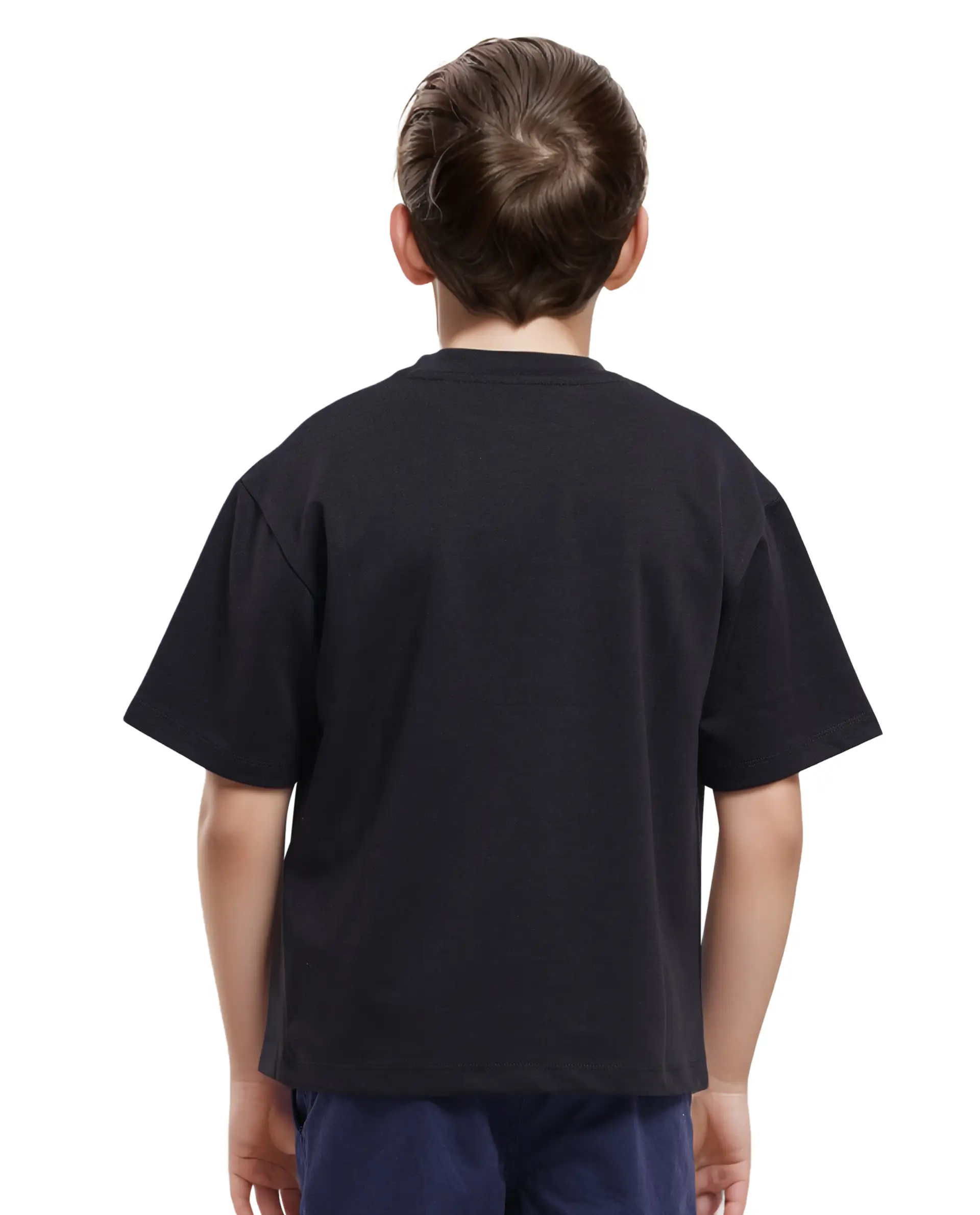 Rare Ones Kids Dice Black Cotton Half Sleeves Crew Neck Boxy Fit Applique Print T-Shirt - Image 9