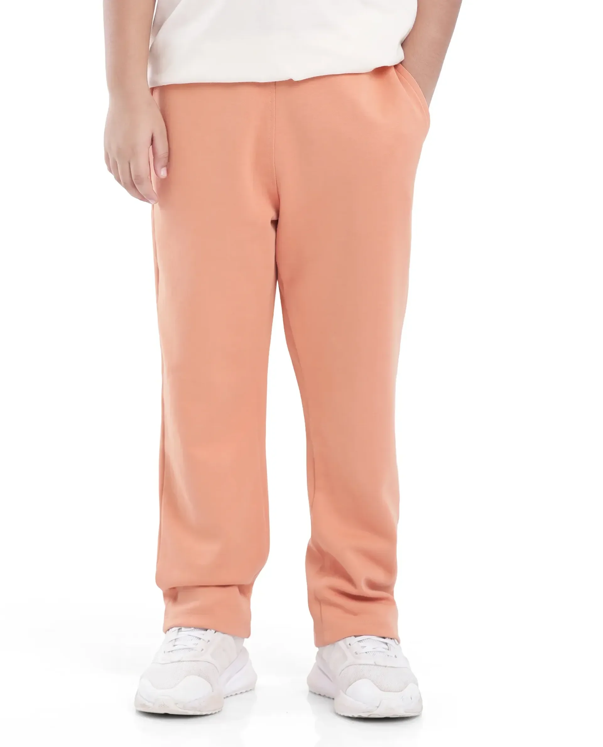Rare Ones Kids Divo Orange Cotton Poly Drawstring Solid Trackpant - Image 2
