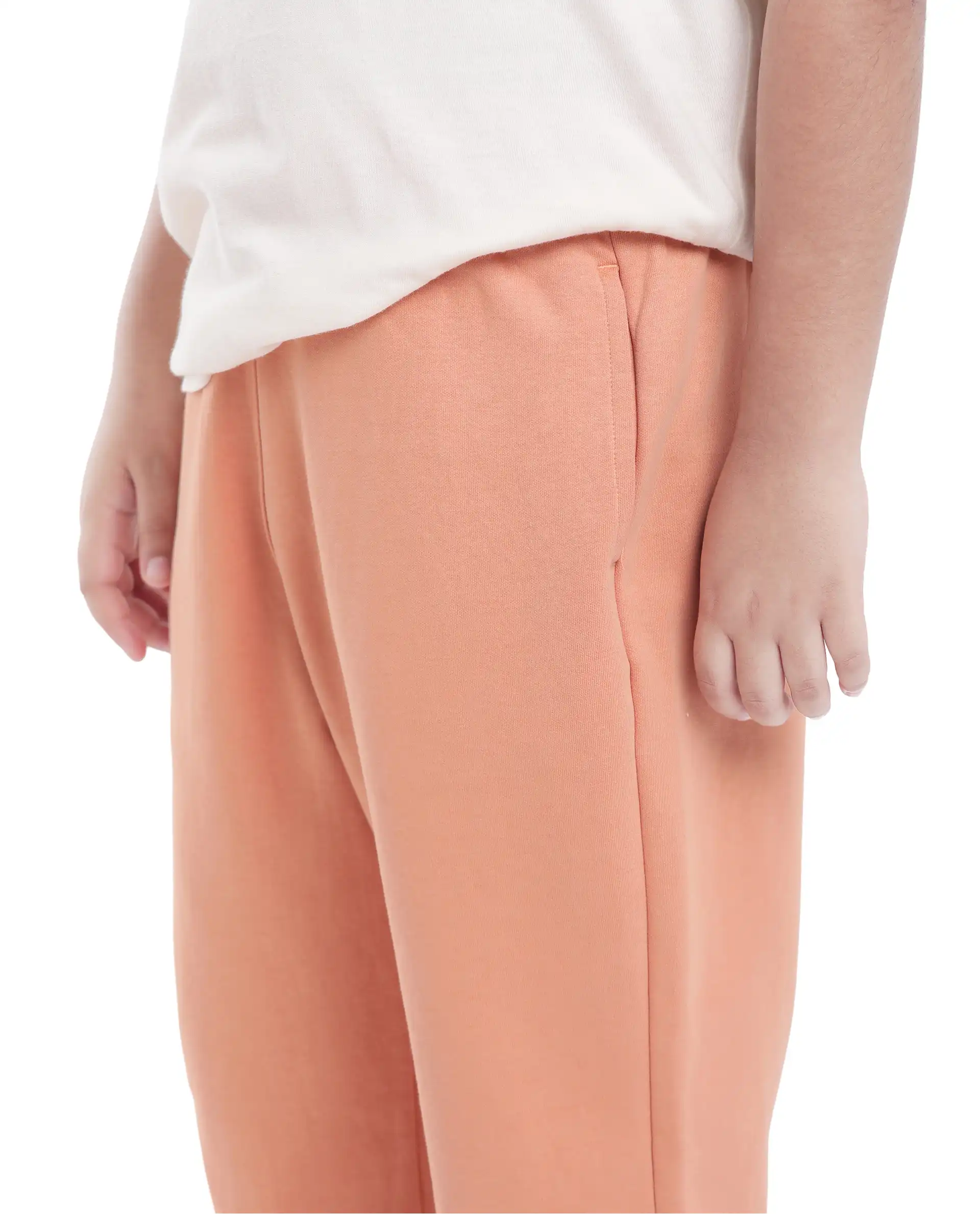 Rare Ones Kids Divo Orange Cotton Poly Drawstring Solid Trackpant - Image 3