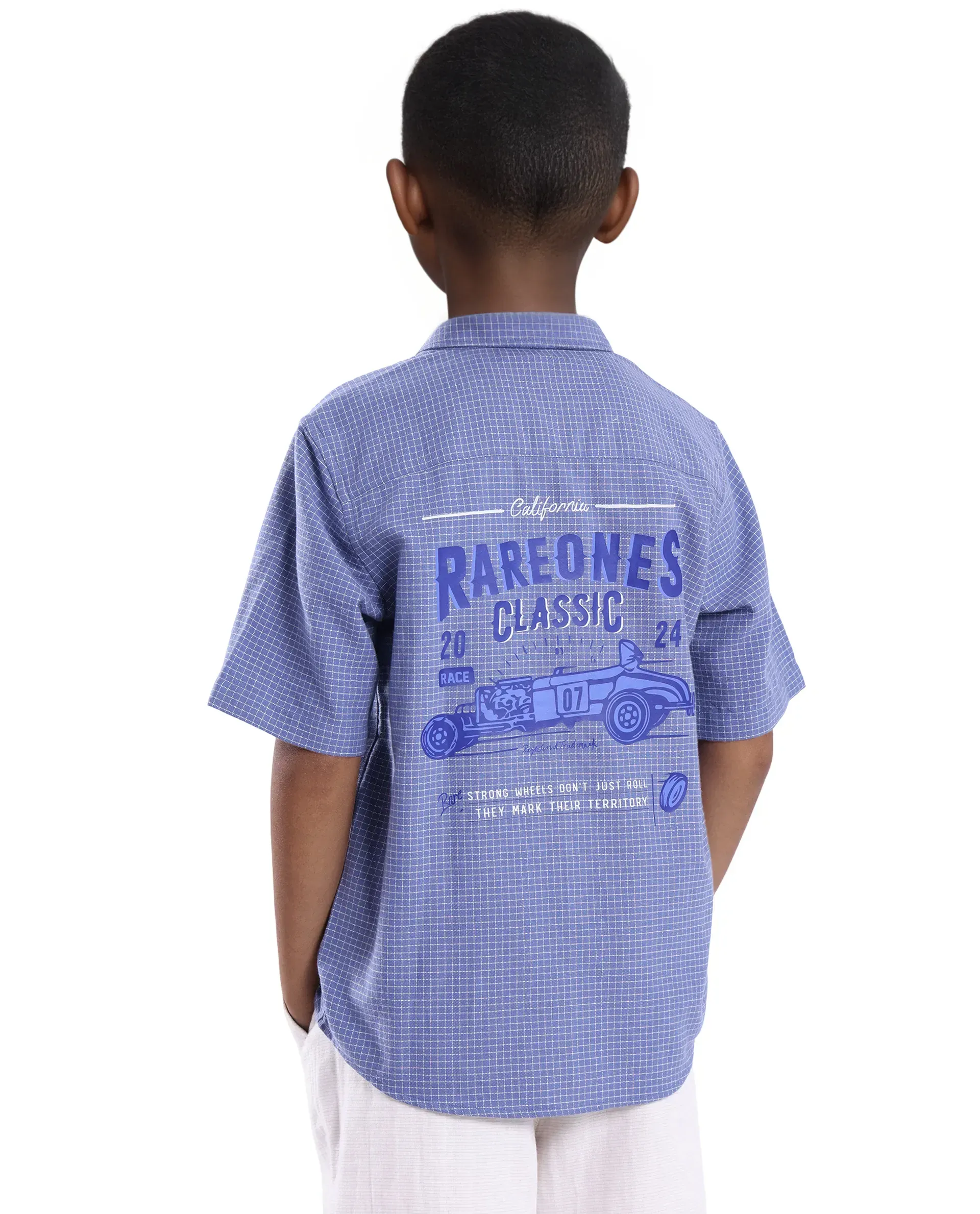Rare Ones Kids Dornt Pastel Purple Cotton Half Sleeve Button Printed Regular Fit Shirt - Image 2