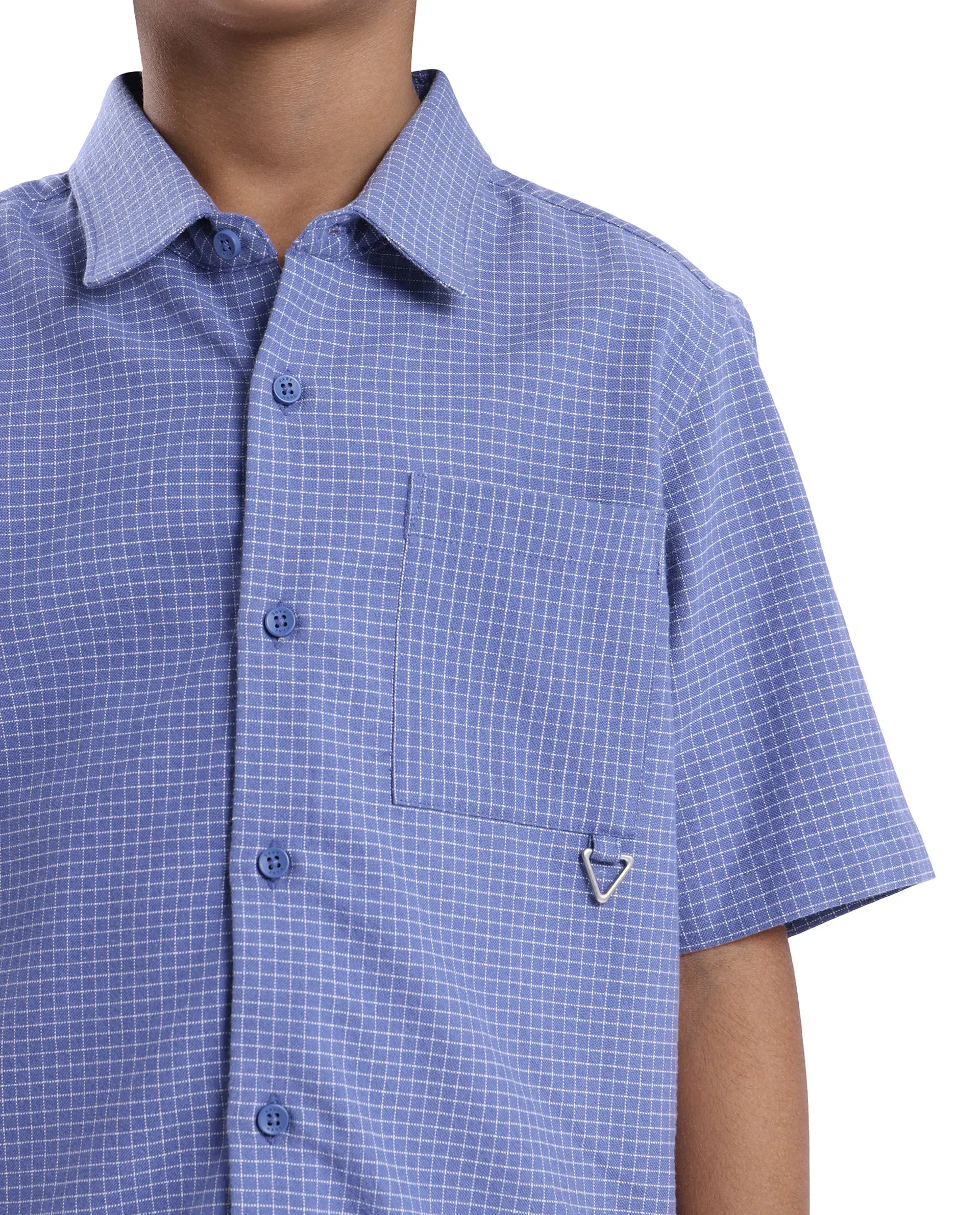 Rare Ones Kids Dornt Pastel Purple Cotton Half Sleeve Button Printed Regular Fit Shirt - Image 3