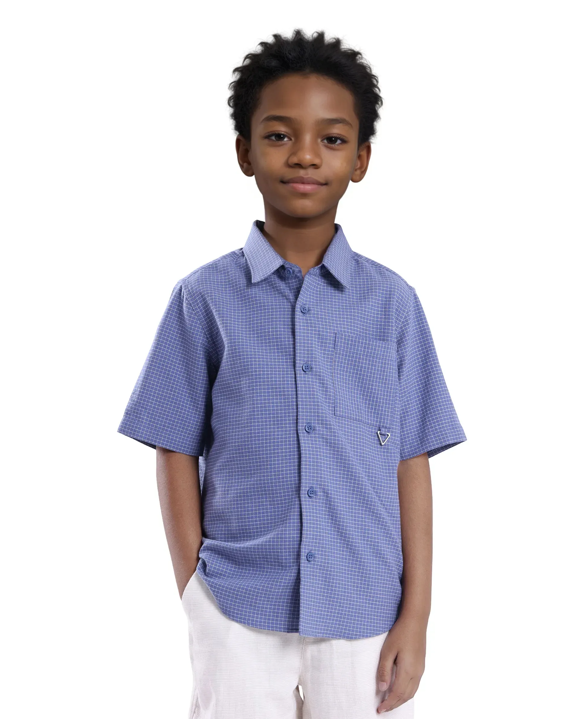 Rare Ones Kids Dornt Pastel Purple Cotton Half Sleeve Button Printed Regular Fit Shirt - Image 4