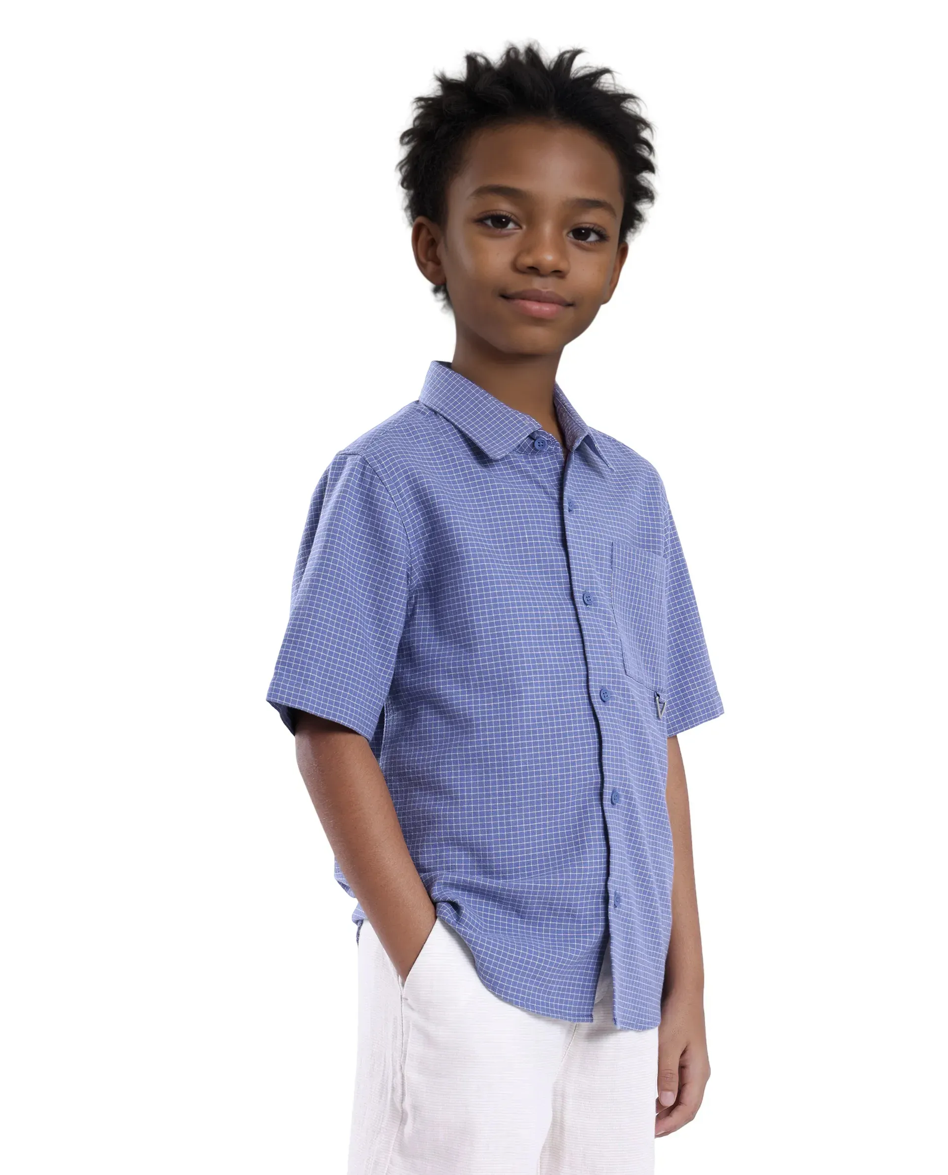 Rare Ones Kids Dornt Pastel Purple Cotton Half Sleeve Button Printed Regular Fit Shirt - Image 5