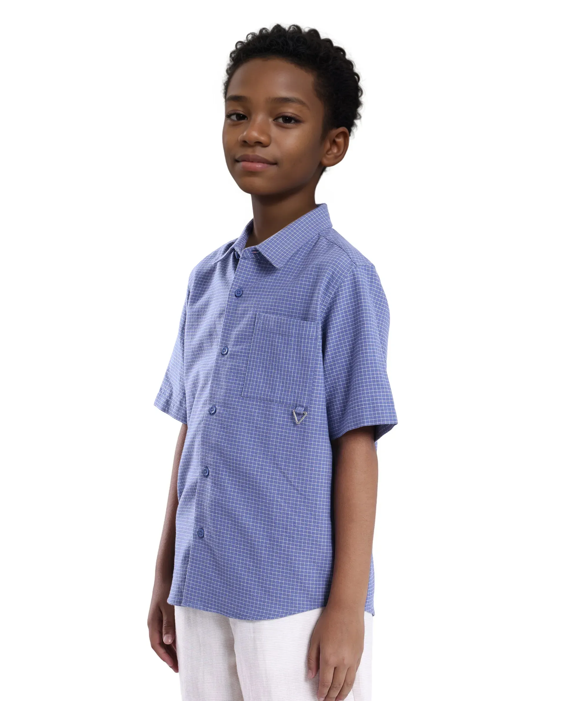 Rare Ones Kids Dornt Pastel Purple Cotton Half Sleeve Button Printed Regular Fit Shirt - Image 6