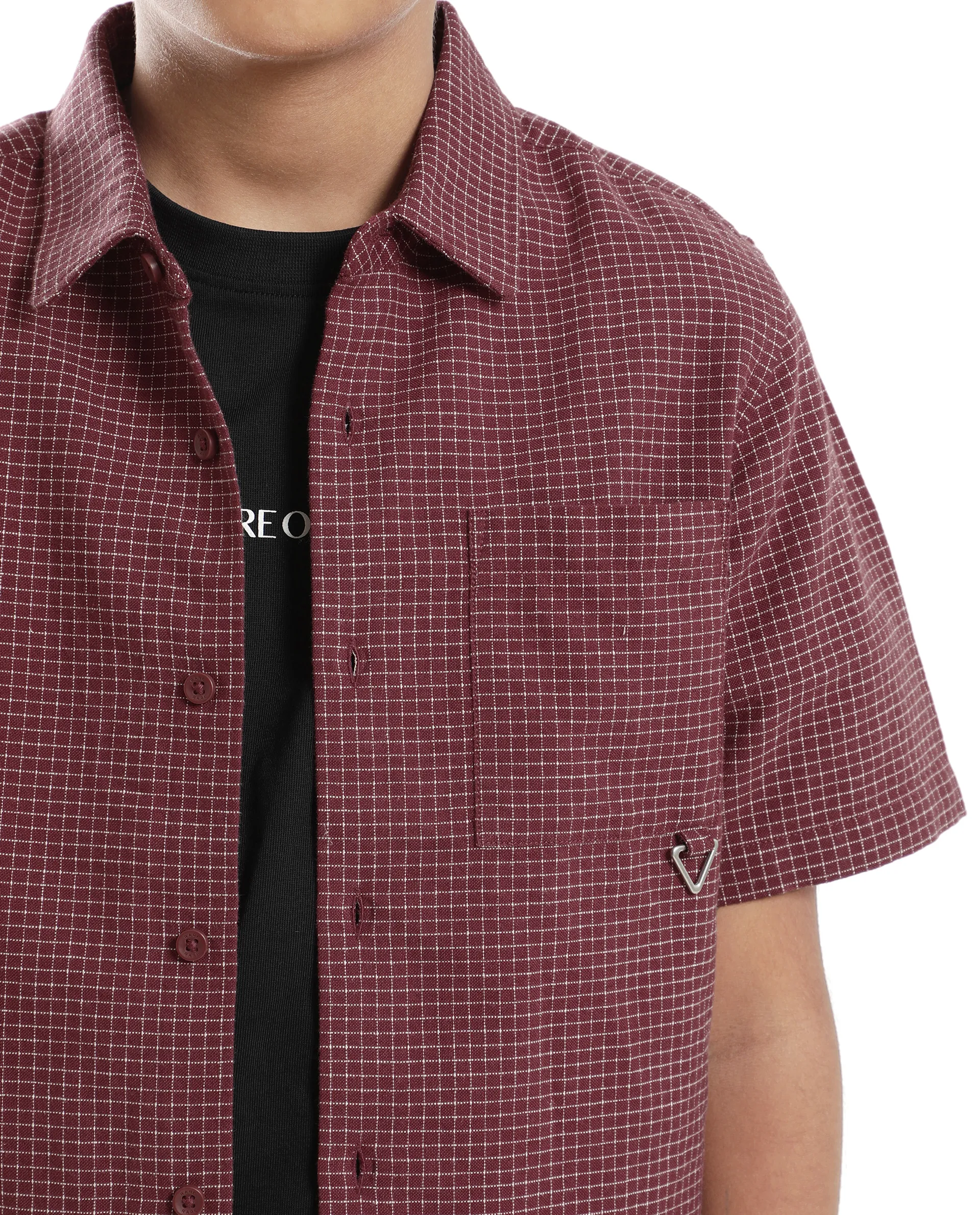 Rare Ones Kids Dornt Rust Cotton Half Sleeve Button Printed Regular Fit Shirt - Image 4