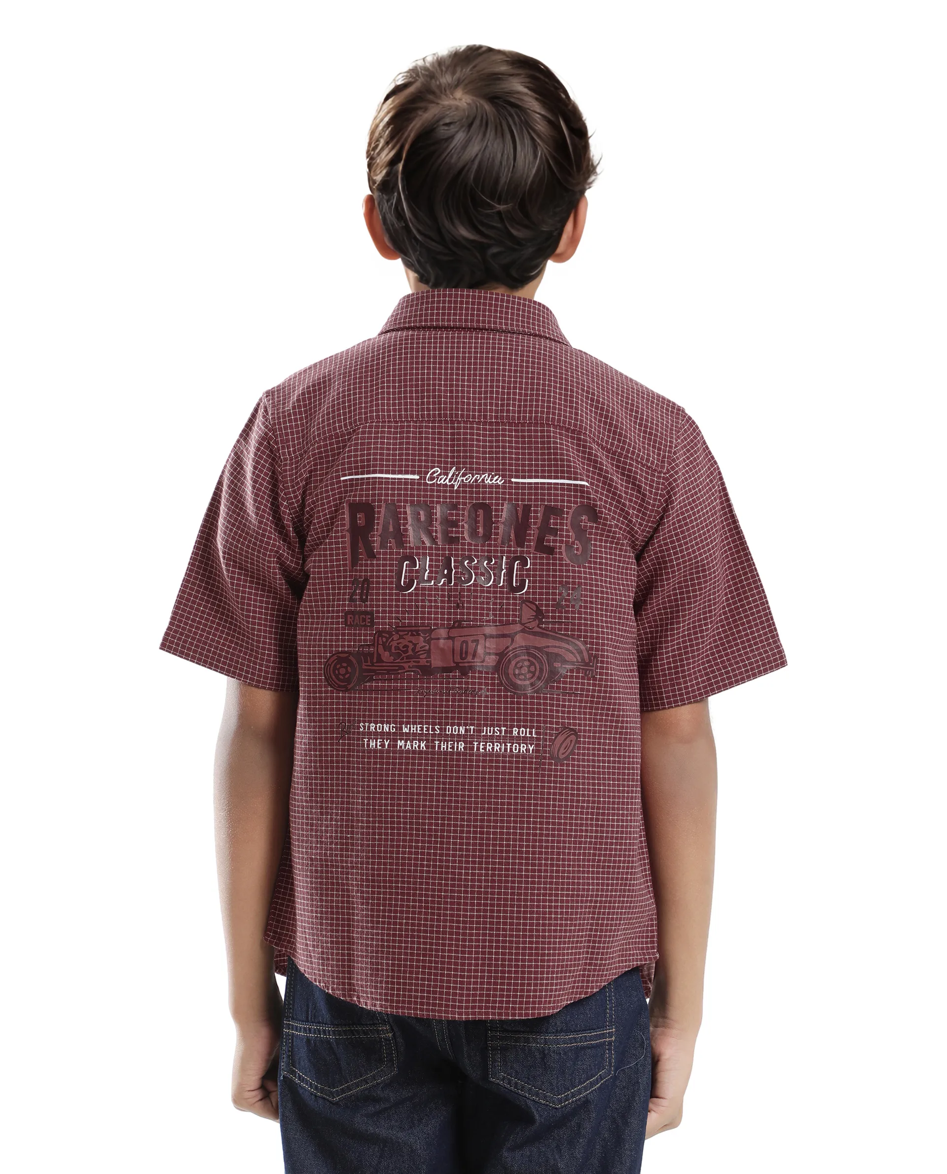 Rare Ones Kids Dornt Rust Cotton Half Sleeve Button Printed Regular Fit Shirt - Image 8