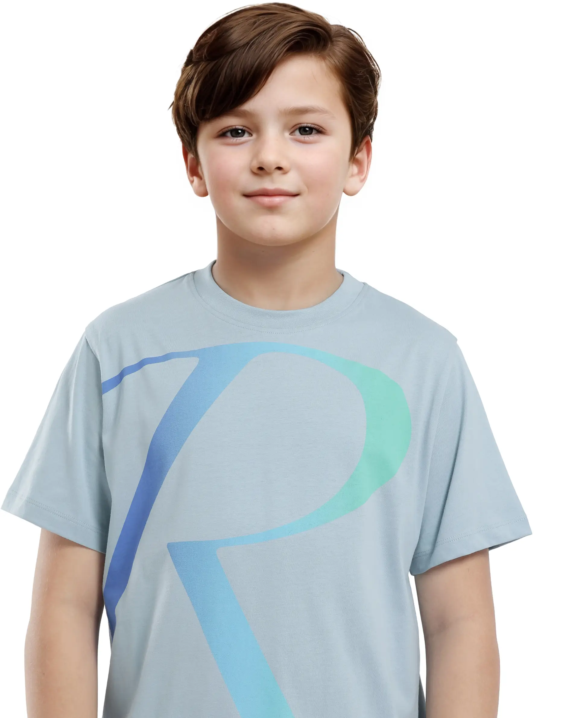 Rare Ones Kids Elzo-K Light Blue Cotton Half Sleeve Solid Slip-On Closure Regular Fit T-Shirt - Image 3