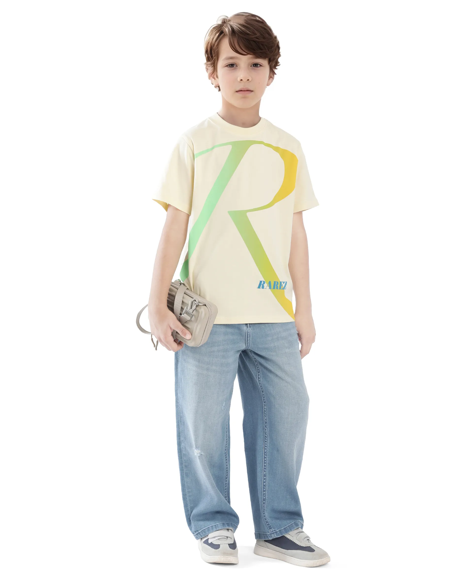 Rare Ones Kids Elzo-K Light Yellow Cotton Half Sleeve Graphic Printed Slip-On Closure Regular Fit T-Shirt - Image 2
