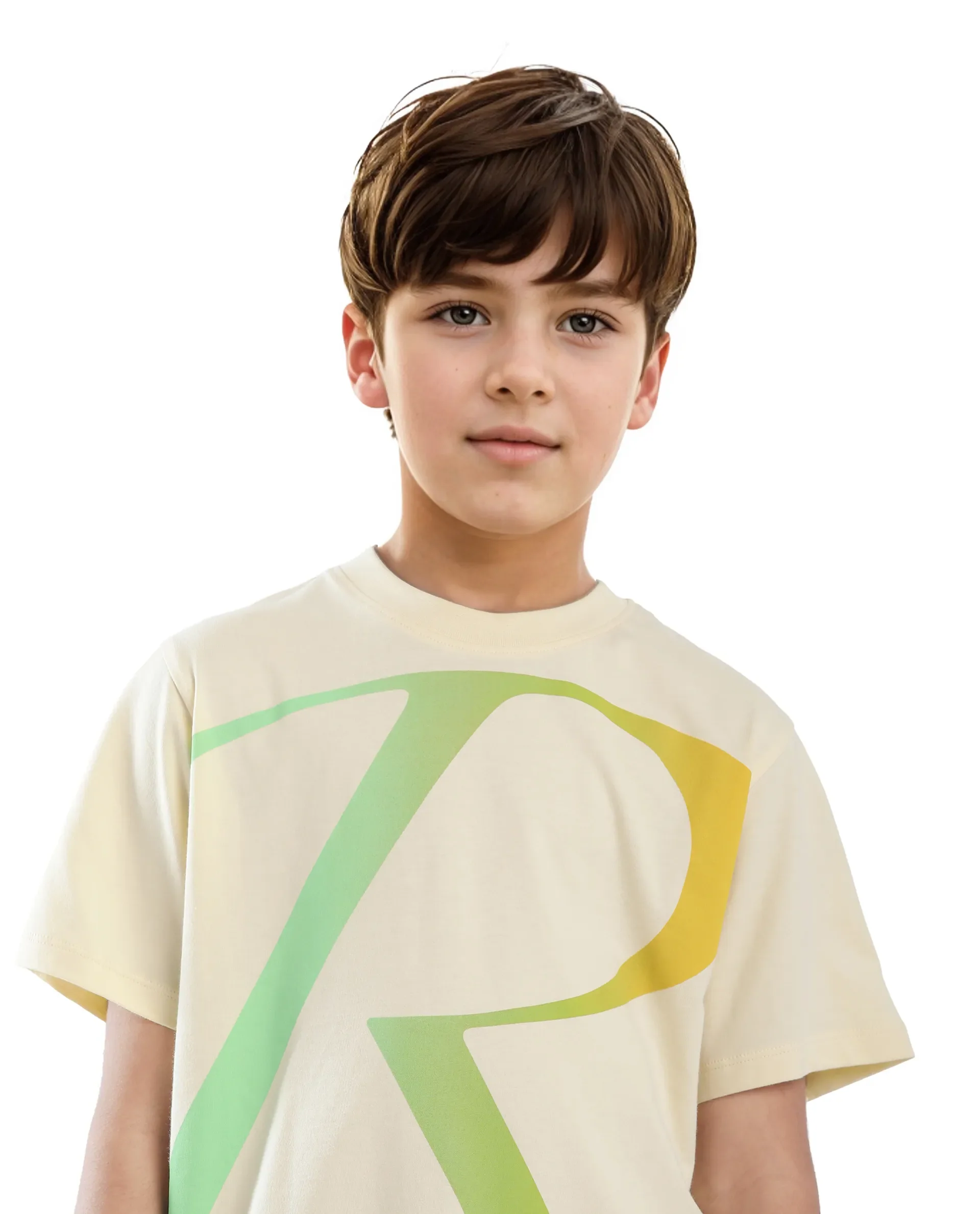 Rare Ones Kids Elzo-K Light Yellow Cotton Half Sleeve Graphic Printed Slip-On Closure Regular Fit T-Shirt - Image 4