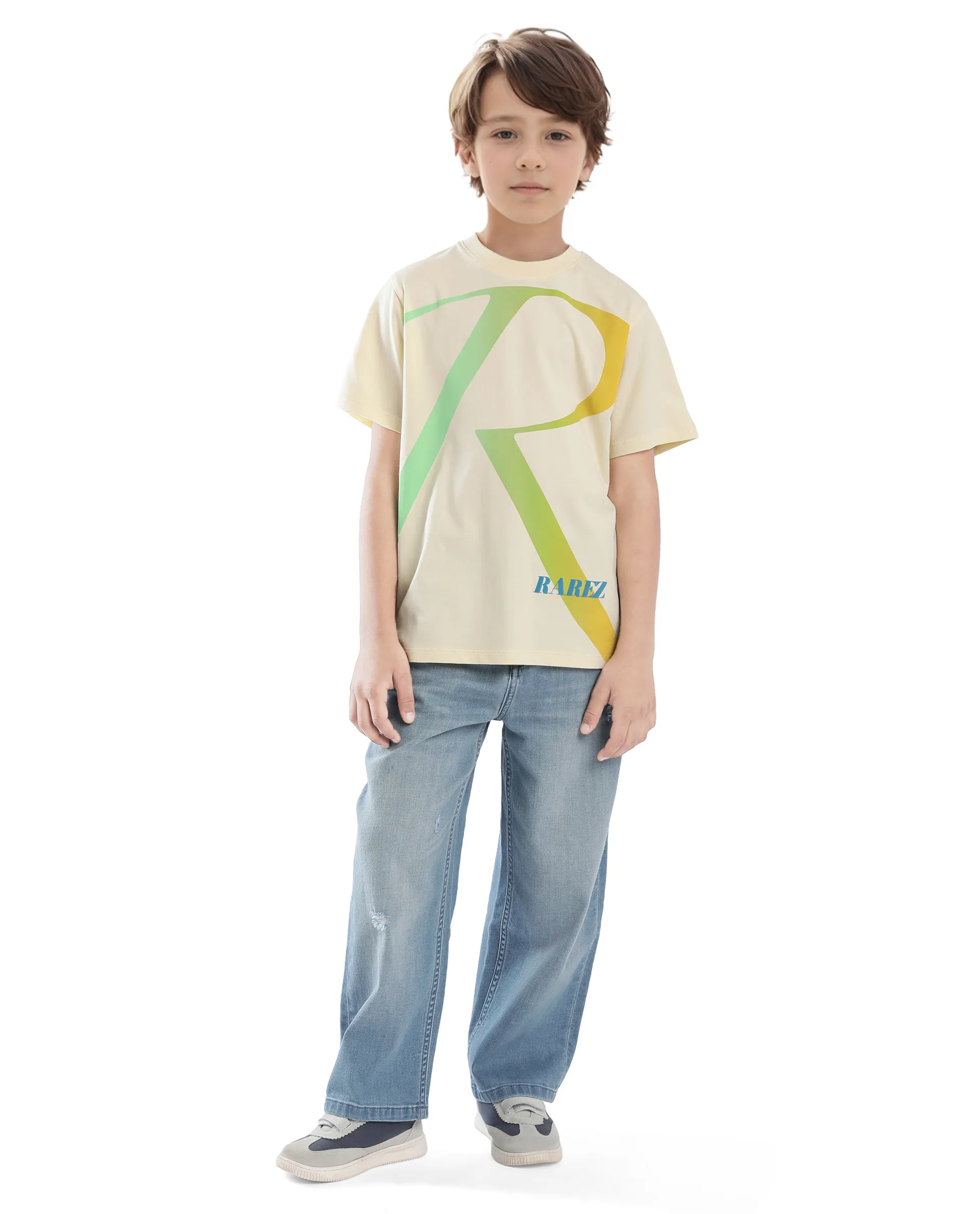 Rare Ones Kids Elzo-K Light Yellow Cotton Half Sleeve Graphic Printed Slip-On Closure Regular Fit T-Shirt - Image 6