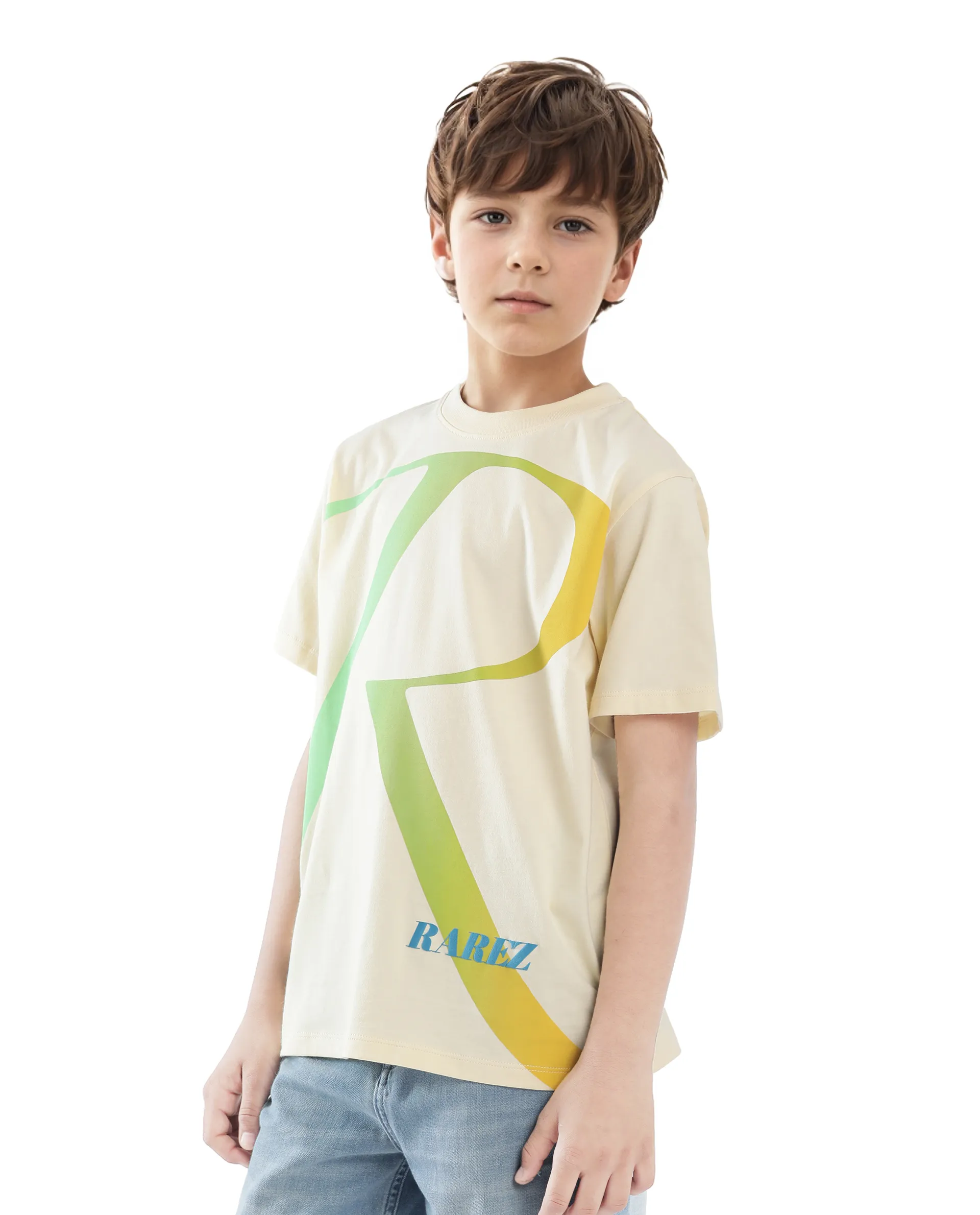 Rare Ones Kids Elzo-K Light Yellow Cotton Half Sleeve Graphic Printed Slip-On Closure Regular Fit T-Shirt - Image 8