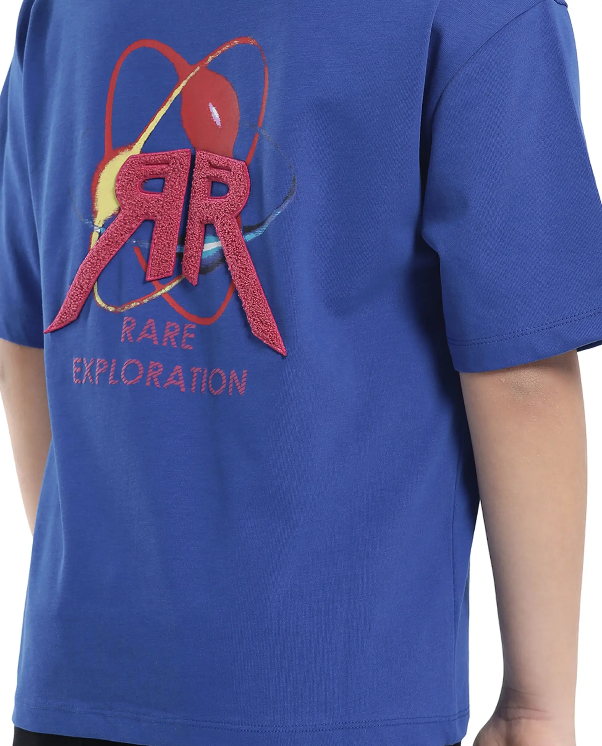 Rare Ones Kids Expo Blue Cotton Short Sleeve Crew Neck Printed Boxy T-Shirt - Image 2